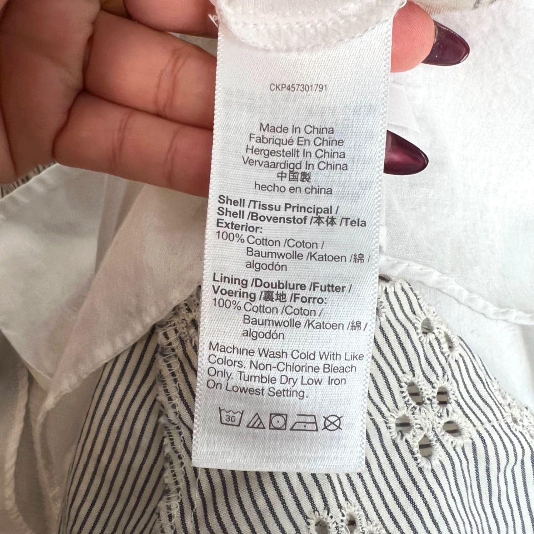 Madewell Madewell Embroidered Striped Puff-Sleeve Mini Dress Smocked Waist Button Front Size S / US 4 / IT 40 - 4 Thumbnail