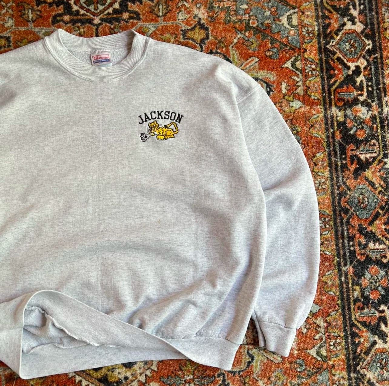 Hanes Vintage 1990s Hanes athletics embroidered Jackson Tiger Size US L / EU 52-54 / 3 - 2 Thumbnail