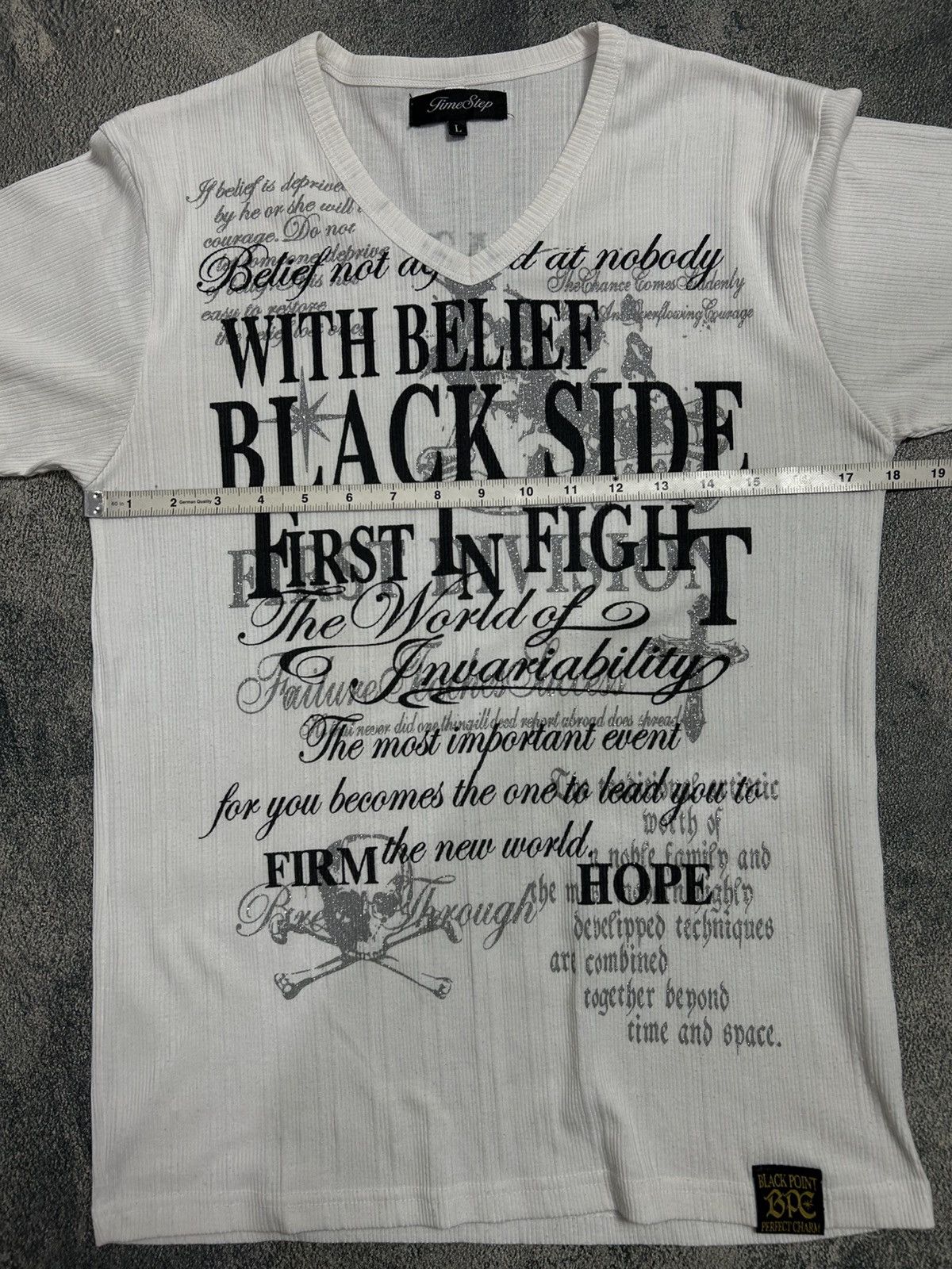 Japanese Brand Time Step Heisei Gal tshirt Grunge punk Lolita y2k skull Size US M / EU 48-50 / 2 - 9 Thumbnail