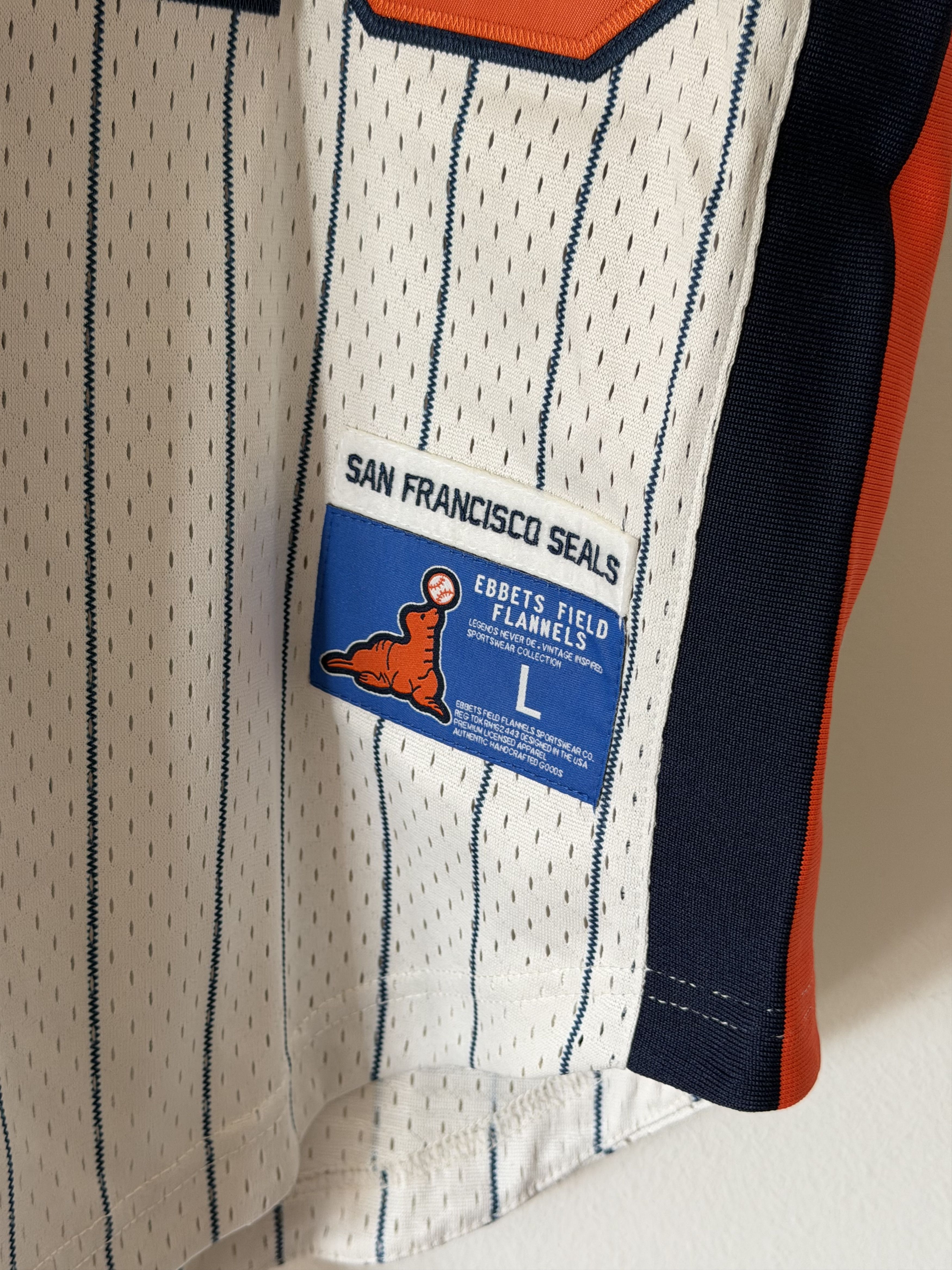 Ebbets Field Flannels Ebbets Field San Francisco Seals Pinstripe Jersey Size US L / EU 52-54 / 3 - 4 Thumbnail