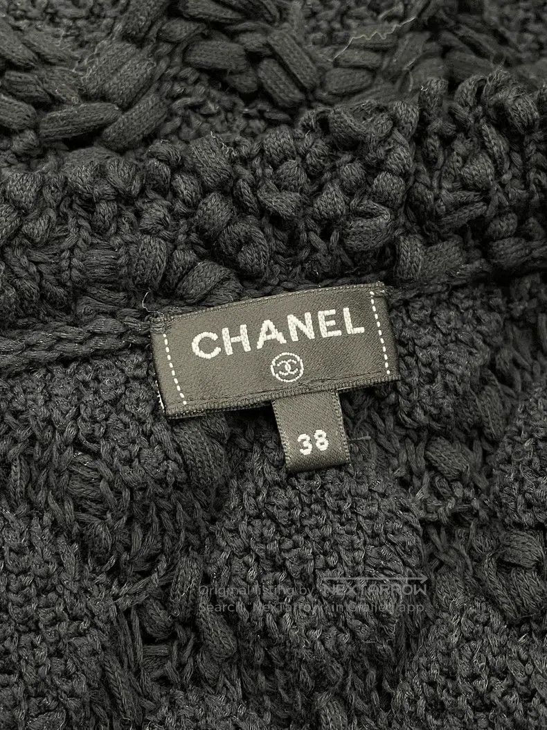 Chanel Chanel 25P black three-dimensional crochet woven suspender Size XS / US 0-2 / IT 36-38 - 4 Thumbnail