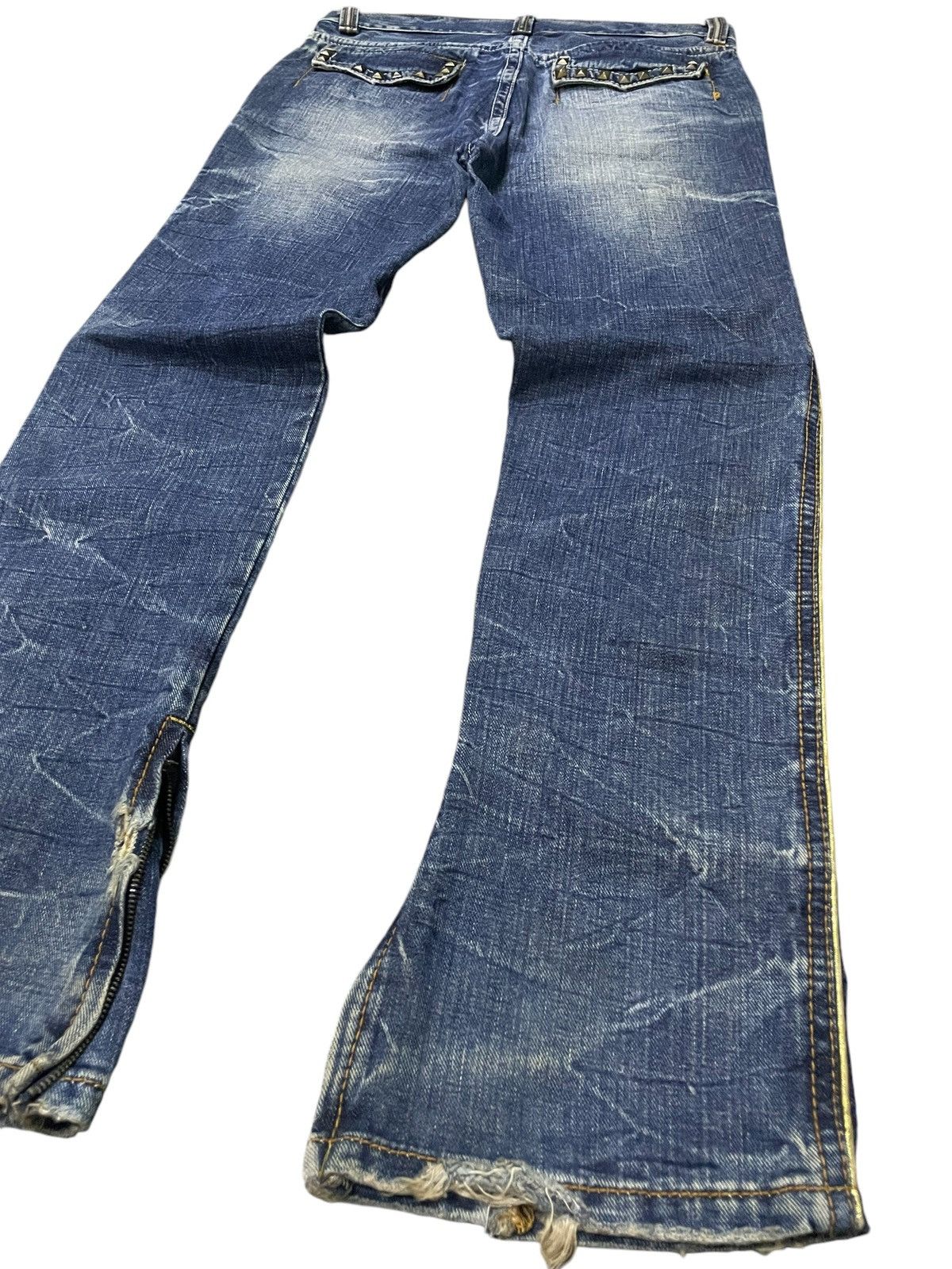 GOSTAR DE FUGA × Shellac × semanticdesign Pinball japan Studded Distressed Honeycomb Flared Jeans Size US 32 / EU 48 - 15 Thumbnail