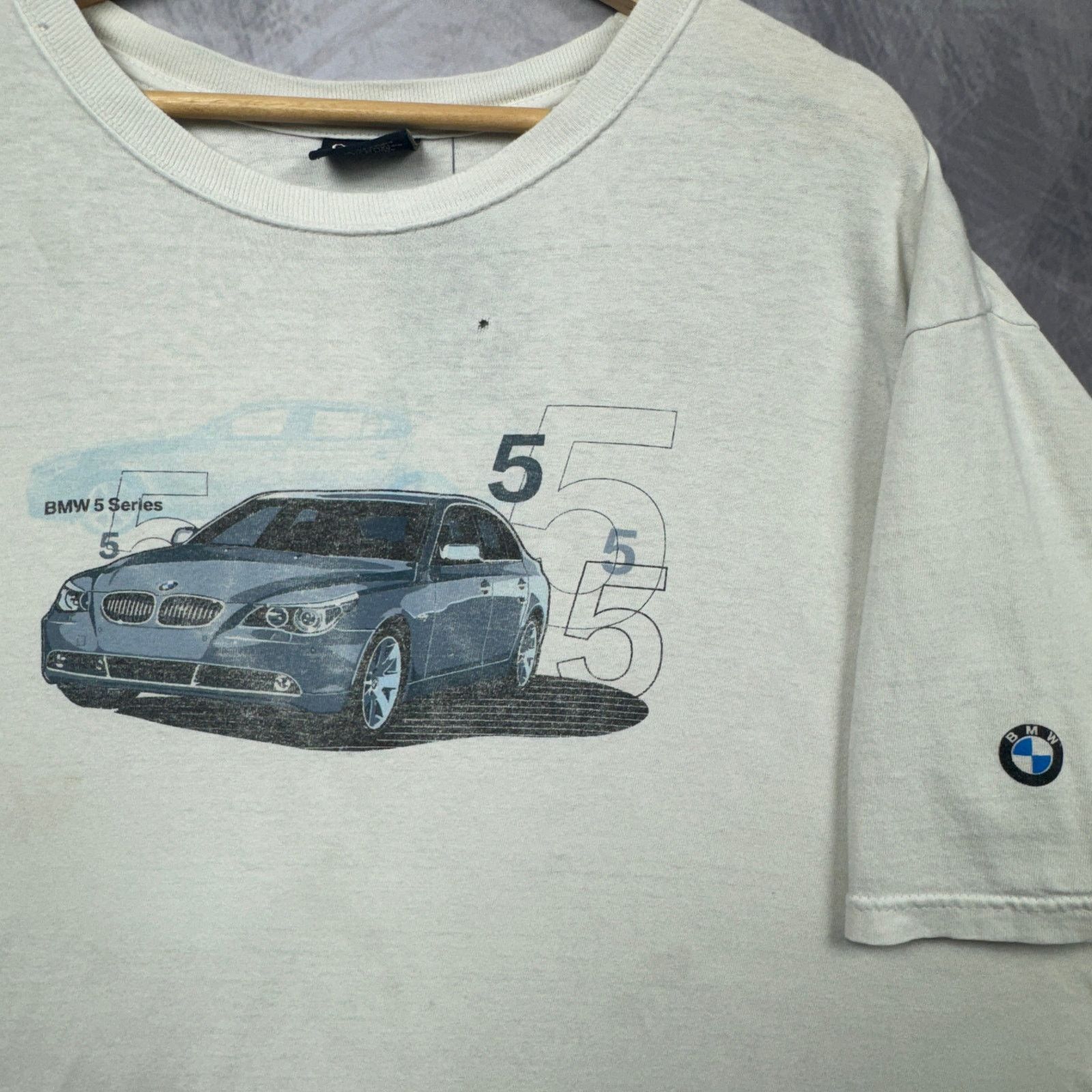 00s White BMW 5 Series Car Promo Graphic Shirt XL 3917