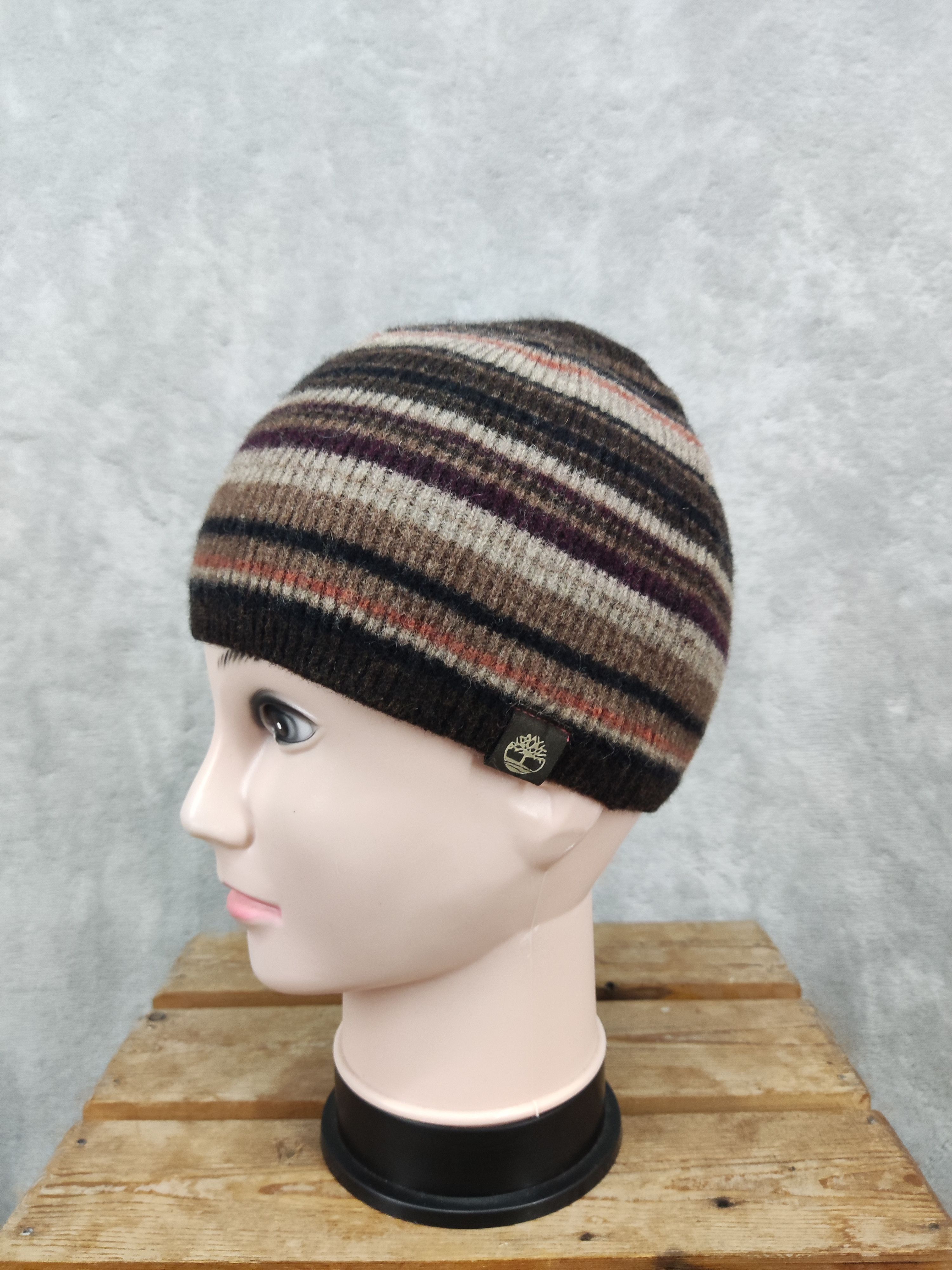 Timberland Vintage Timberland Striped Wool Beanie Hat Size ONE SIZE - 1 Thumbnail