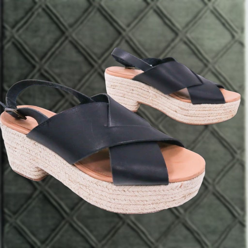 VINTAGE Soludos Amalfi Platform Espadrille Sandals Womens