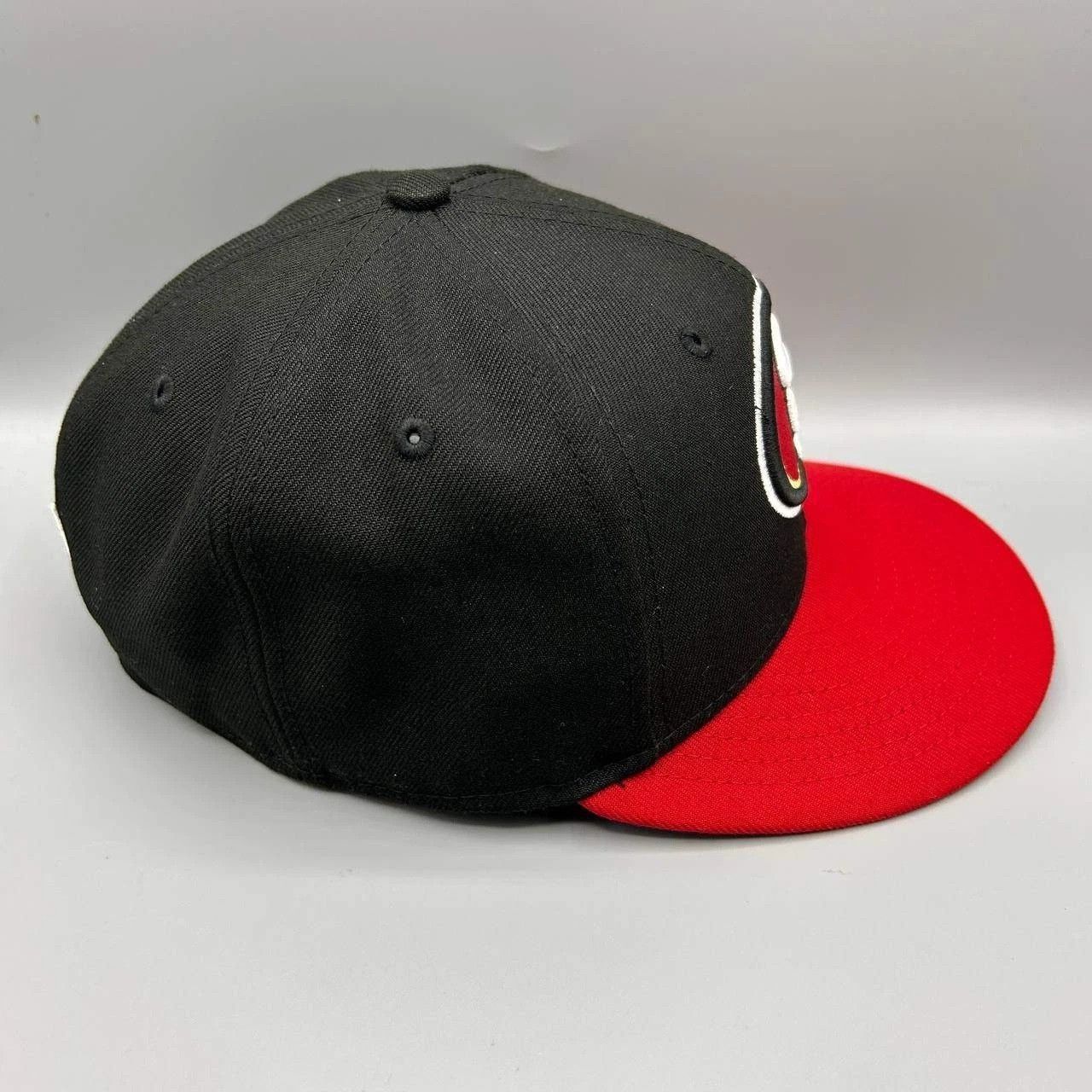 New Era San Francisco 49ers Hat Men 7 1/4 Black Red NFL Fitted Cap Size ONE SIZE - 2 Thumbnail