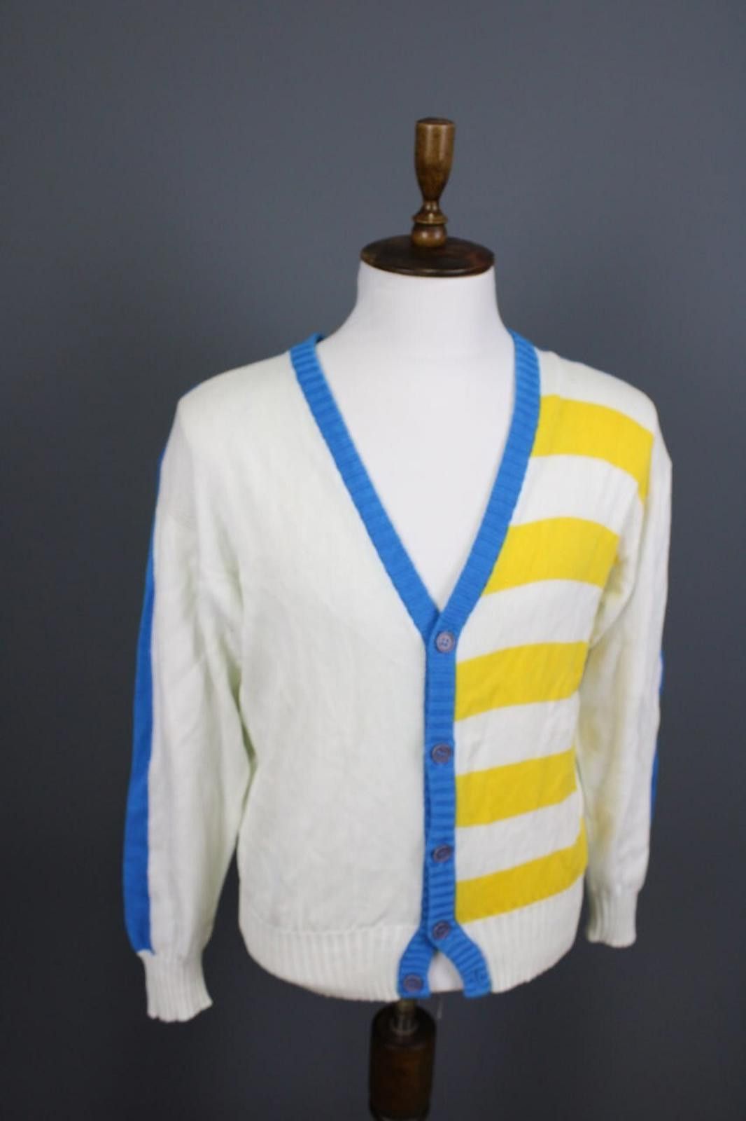 Ermenegildo Zegna Ermenegildo Zegna White Striped Cardigan Sweater Size 50 Size US M / EU 48-50 / 2 - 4 Thumbnail