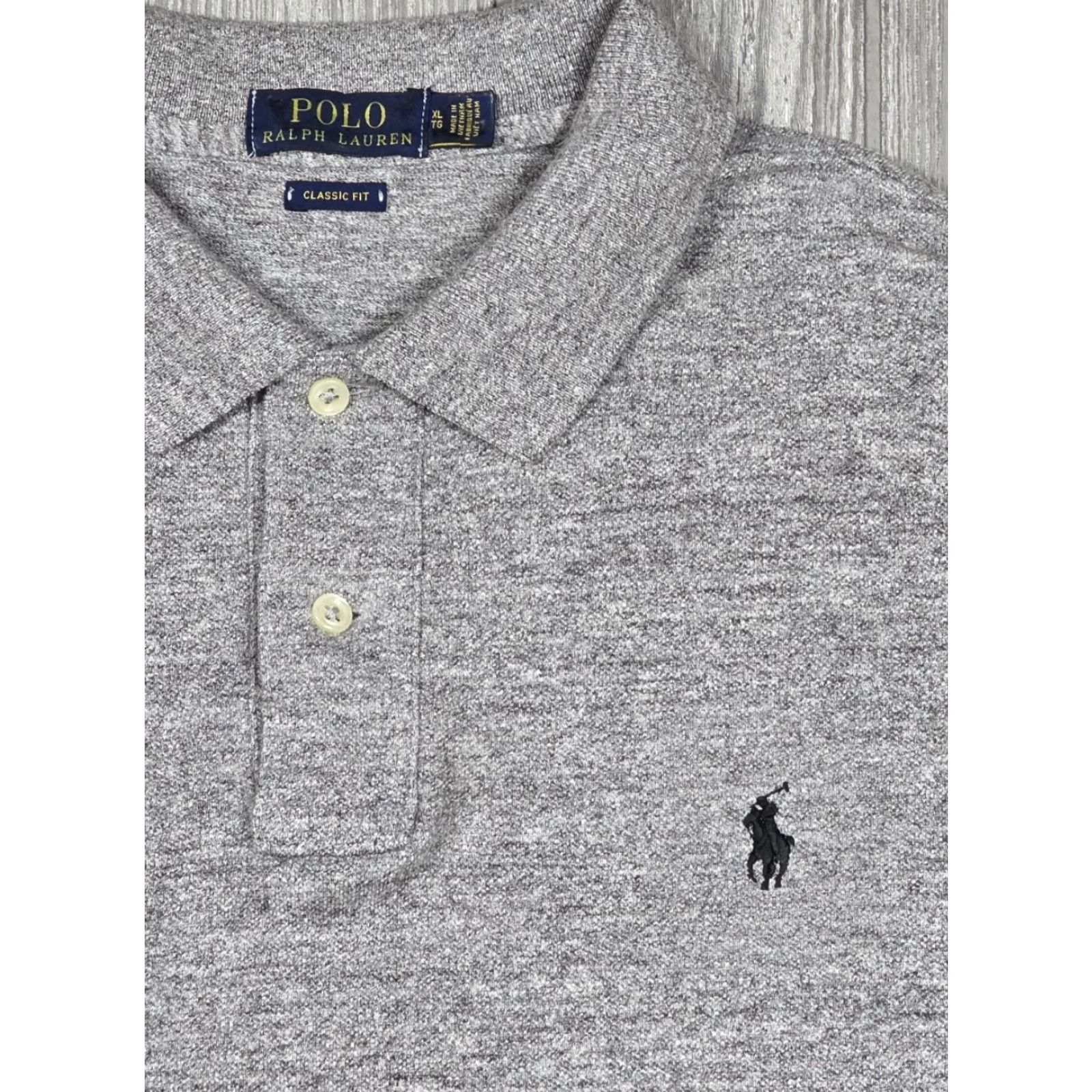 Polo Ralph Lauren Polo Ralph Lauren Polo Shirt XL Heather Gray Short Sleeve Men Pique Black Pony Size US XL / EU 56 / 4 - 3 Thumbnail