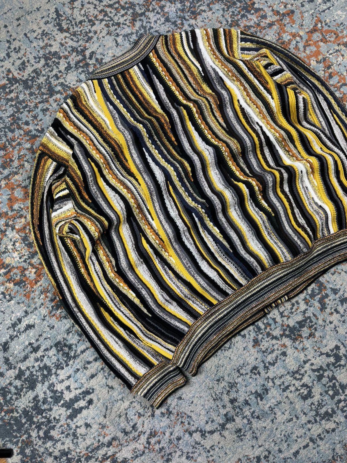 Carlo Colucci × Vintage Vintage 90s Carlo Colucci crazy cardigan coogi style Size US L / EU 52-54 / 3 - 4 Thumbnail