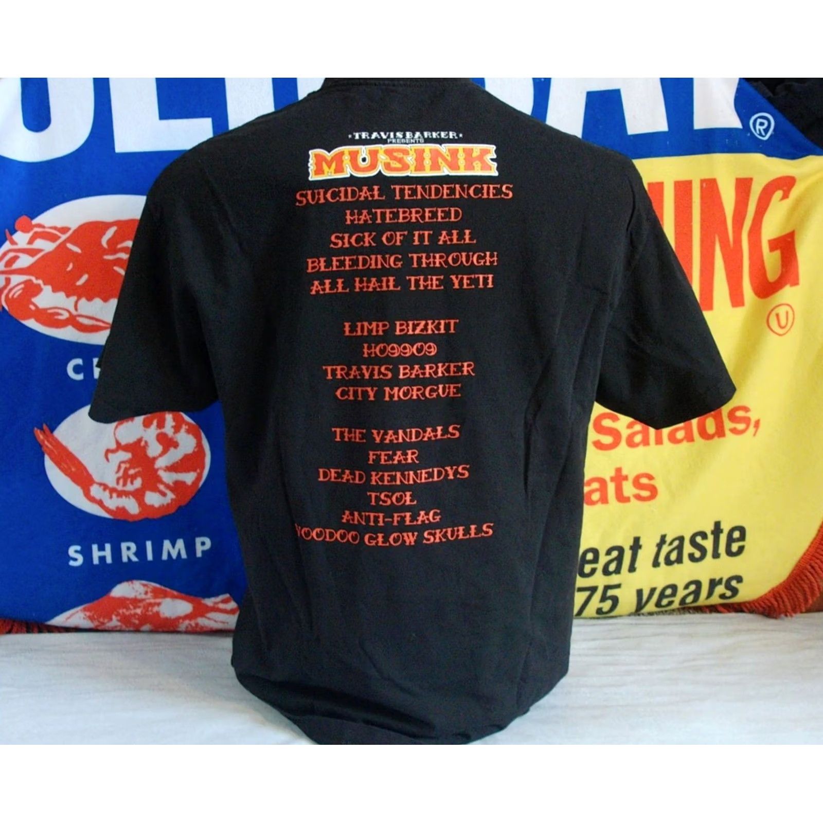Barker Nike Music Musink Travis Barker T-Shirt Men XL Black Graphic Print Band Rock 2010s USA Size US XL / EU 56 / 4 - 4 Thumbnail