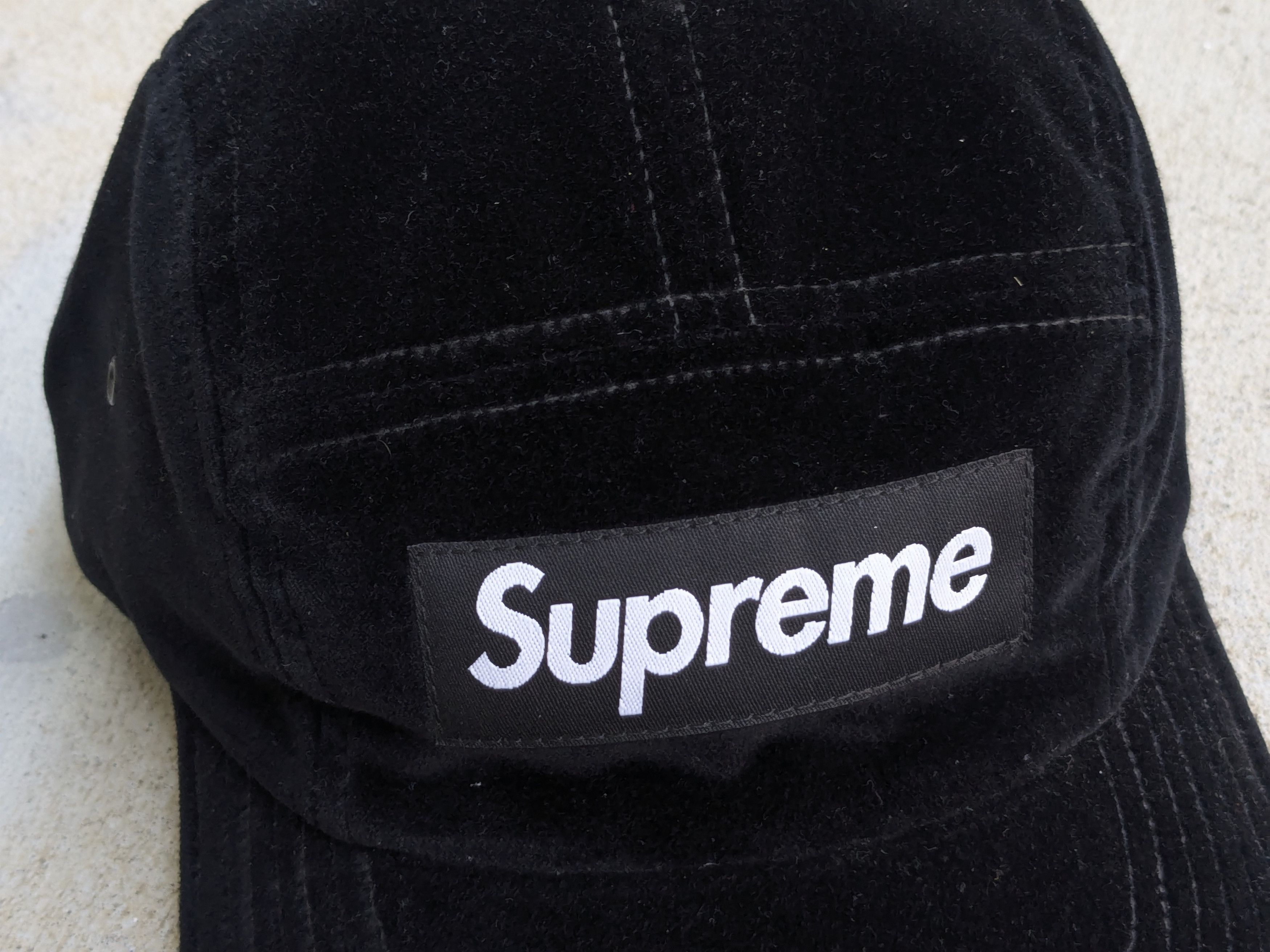 Supreme Supreme Velvet Camp Cap Black Hat 5 Panel Velour BOGO SS18 Size ONE SIZE - 5 Thumbnail