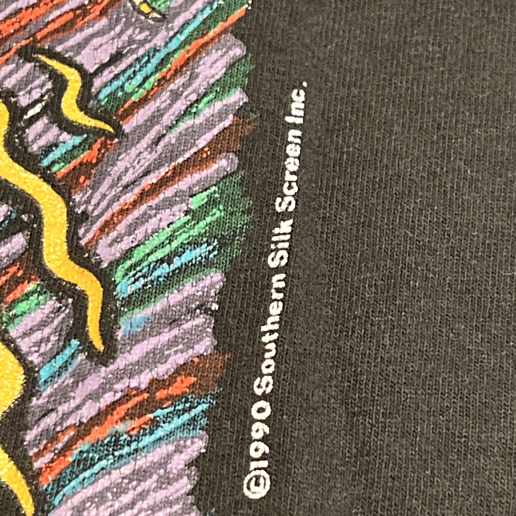 Fruit Of The Loom VINTAGE Mardi Gras New Orleans Tshirt Men’s L Black Glitter Made In USA 1990s Fruit of the Loom Shirt Graphic Print Jazz 90s Boy/Men/Gender? Size US L / EU 52-54 / 3 - 4 Thumbnail
