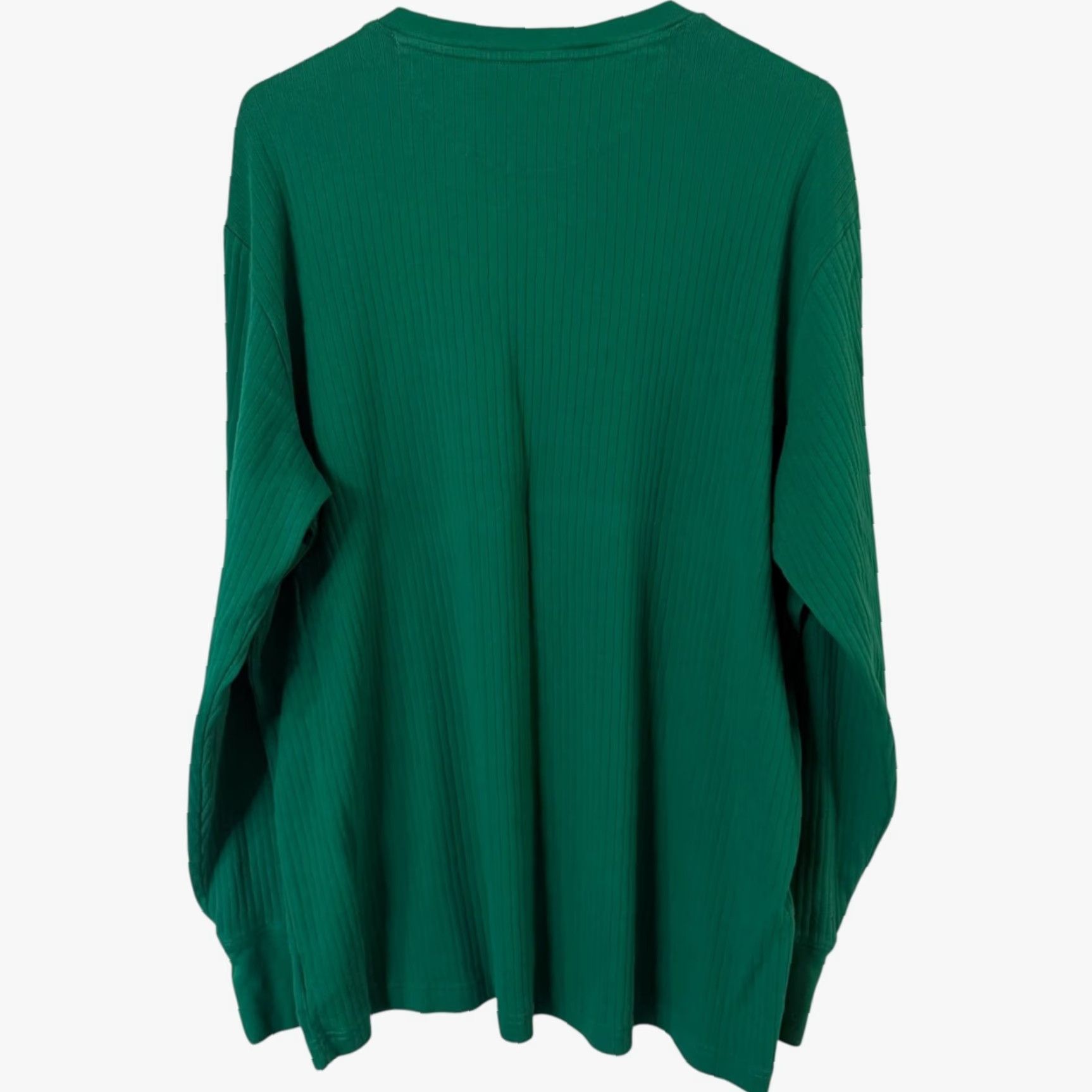 Lands' End Lands' End Rib-Knit Long-Sleeve Henley Shirt Green Men's Size XL 100% Cotton Henley Button-Down All Seasons Easy Care Classic Outdoor Size US XL / EU 56 / 4 - 4 Thumbnail