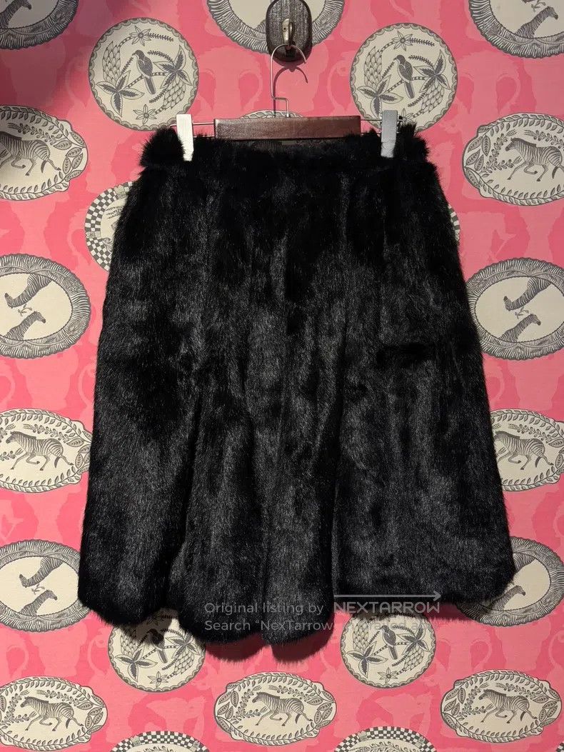 Comme des Garcons Comme Des Garcons size S Black Fur Velvet Skirt Size 22" - 1 Thumbnail