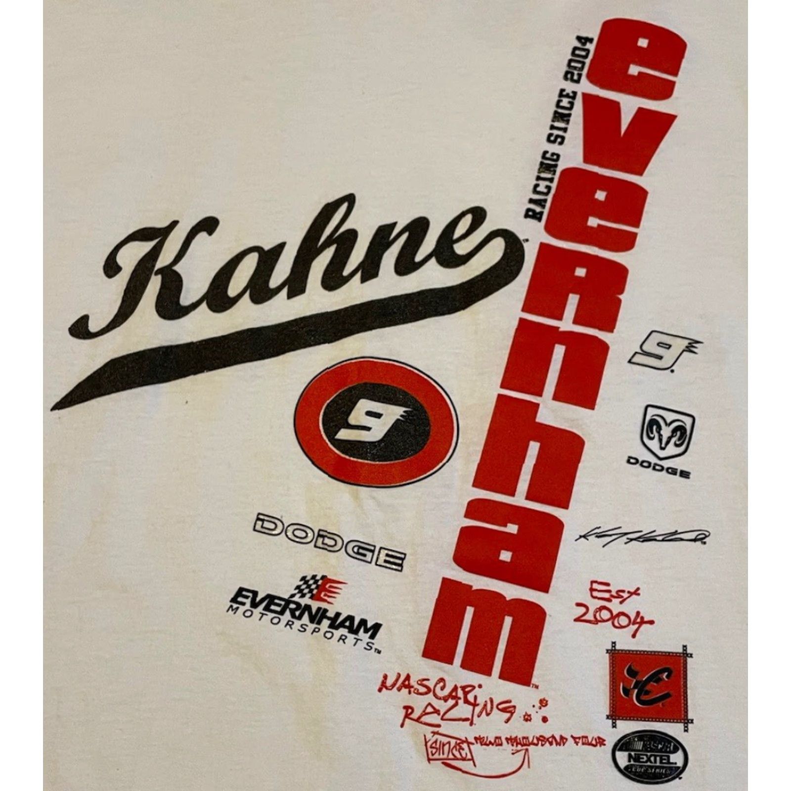 Chase Authentics VINTAGE NASCAR Kasey Kahne Faded All Over Print Shirt XL Men White 80s Grunge Biker Racing Cars USA Rock Retro - Mens Size US XL / EU 56 / 4 - 3 Thumbnail
