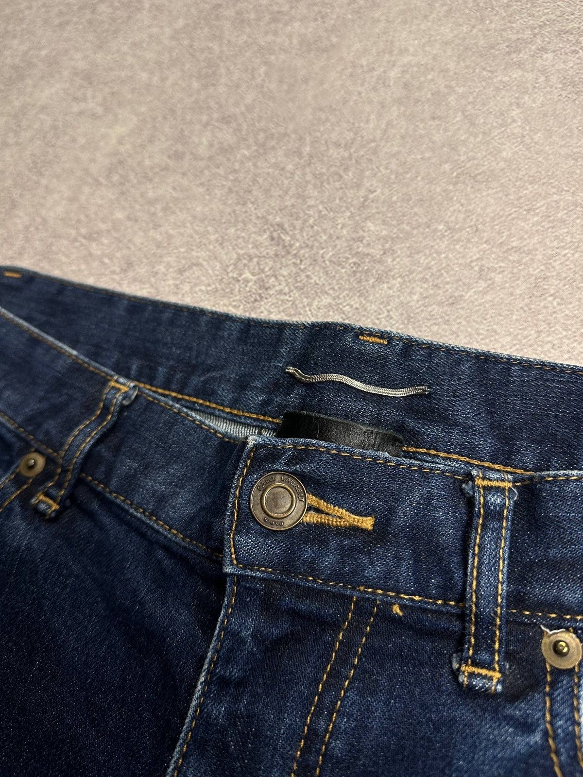 Saint Laurent Paris Vintage YSL Saint Laurent Blue Denim Shorts Rare 31 Size US 31 - 4 Thumbnail
