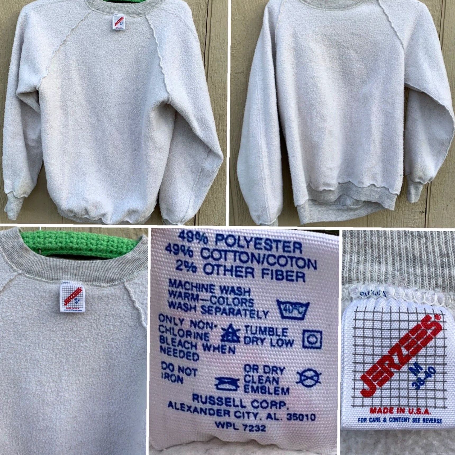 Jerzees VINTAGE Jerzees Sweatshirt Shirt - Fresno Safari Archery Raglan 1990s 90s - Gray Heather M Mens Adults 38-40 Size US M / EU 48-50 / 2 - 6 Thumbnail