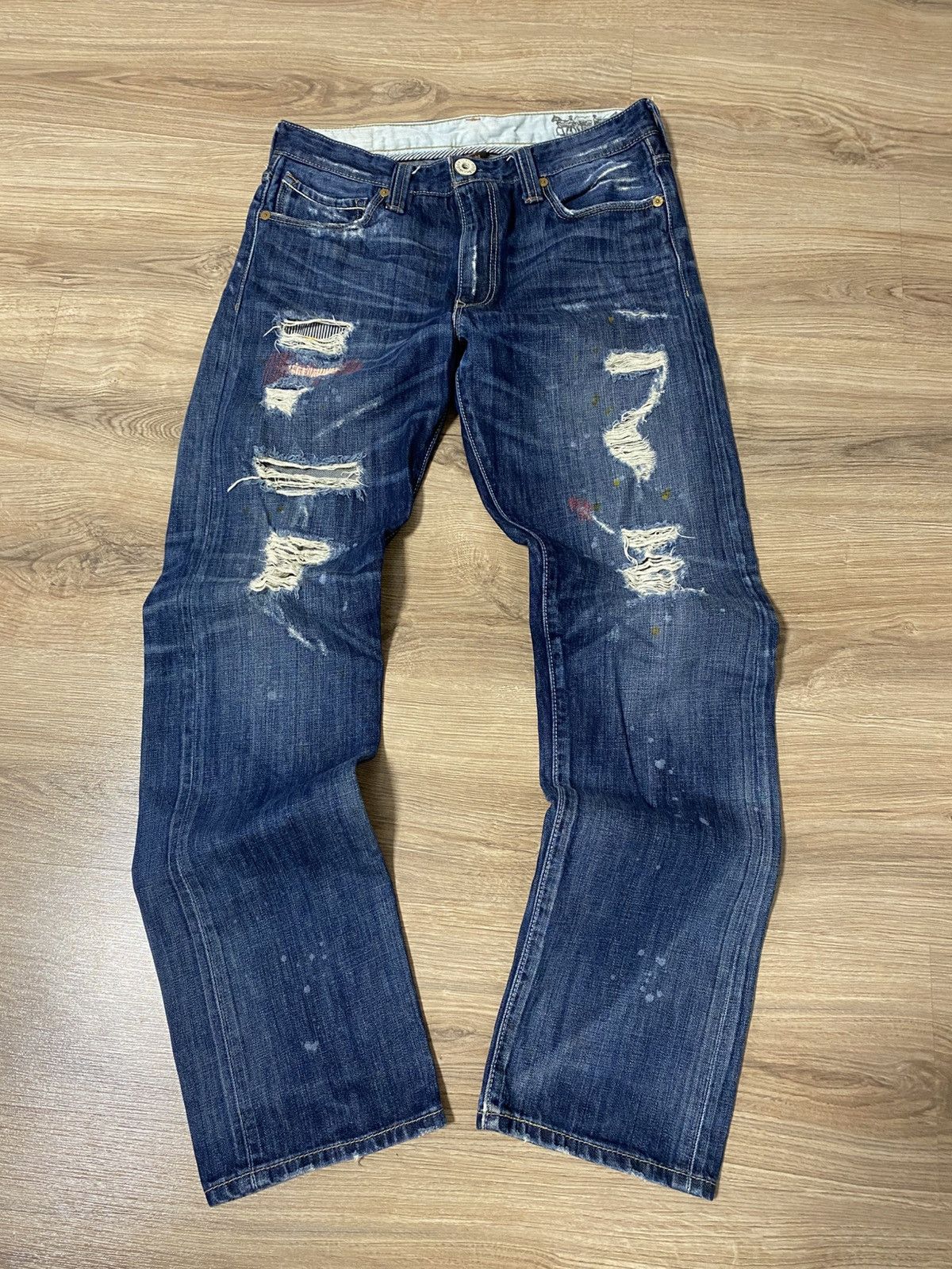 Levi's Levi’s Asian Tag 505 Slim Straight Distressed denim Jeans 34 Size US 34 / EU 50 - 1 Thumbnail