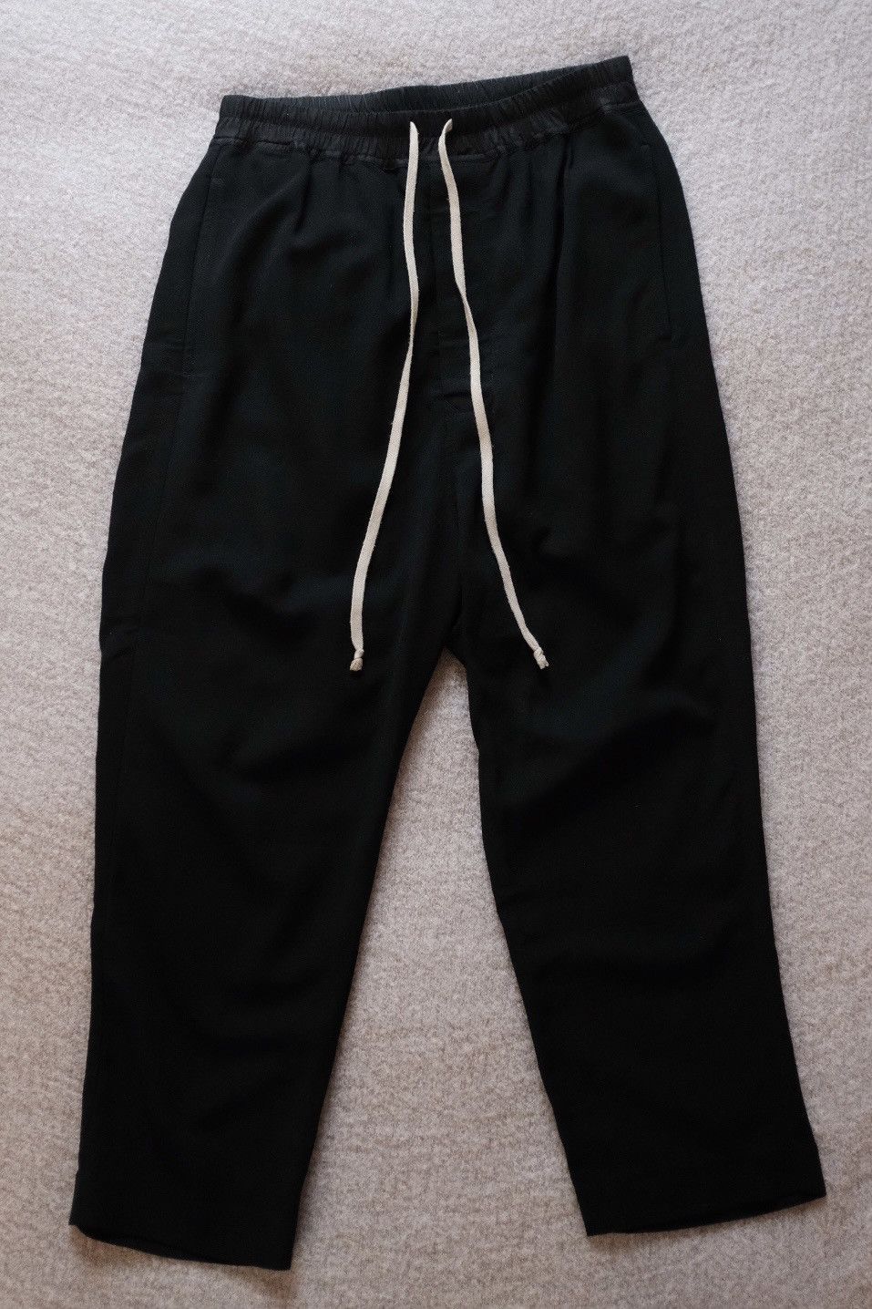 image of Rick Owens Drawstring Astaires in Black, Men's (Size 30)