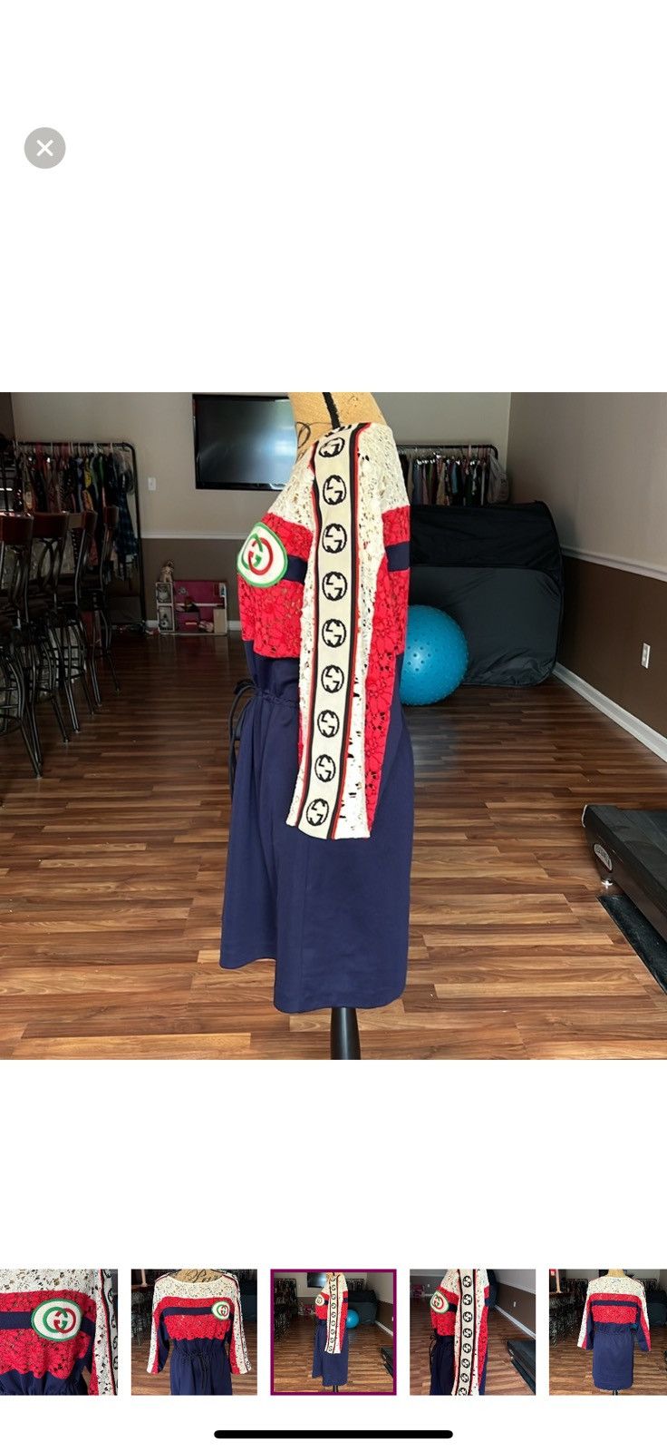Gucci Gucci size medium monogram sleeves drawstring dress Size M / US 6-8 / IT 42-44 - 8 Thumbnail