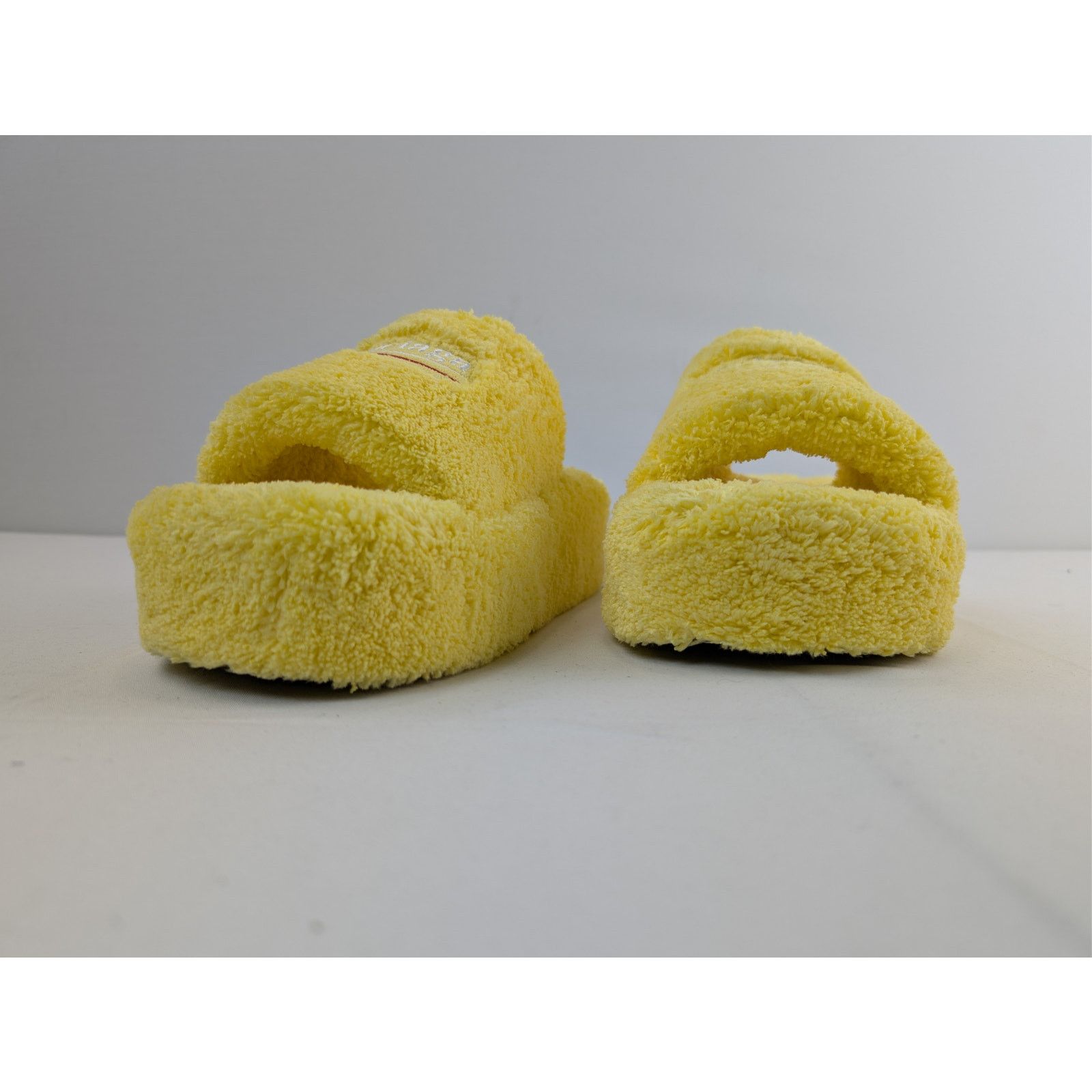 Balenciaga o1rshd1 Furry Platform Slides Slippers in Yellow/White/Red Size US 9 / IT 39 - 7 Thumbnail