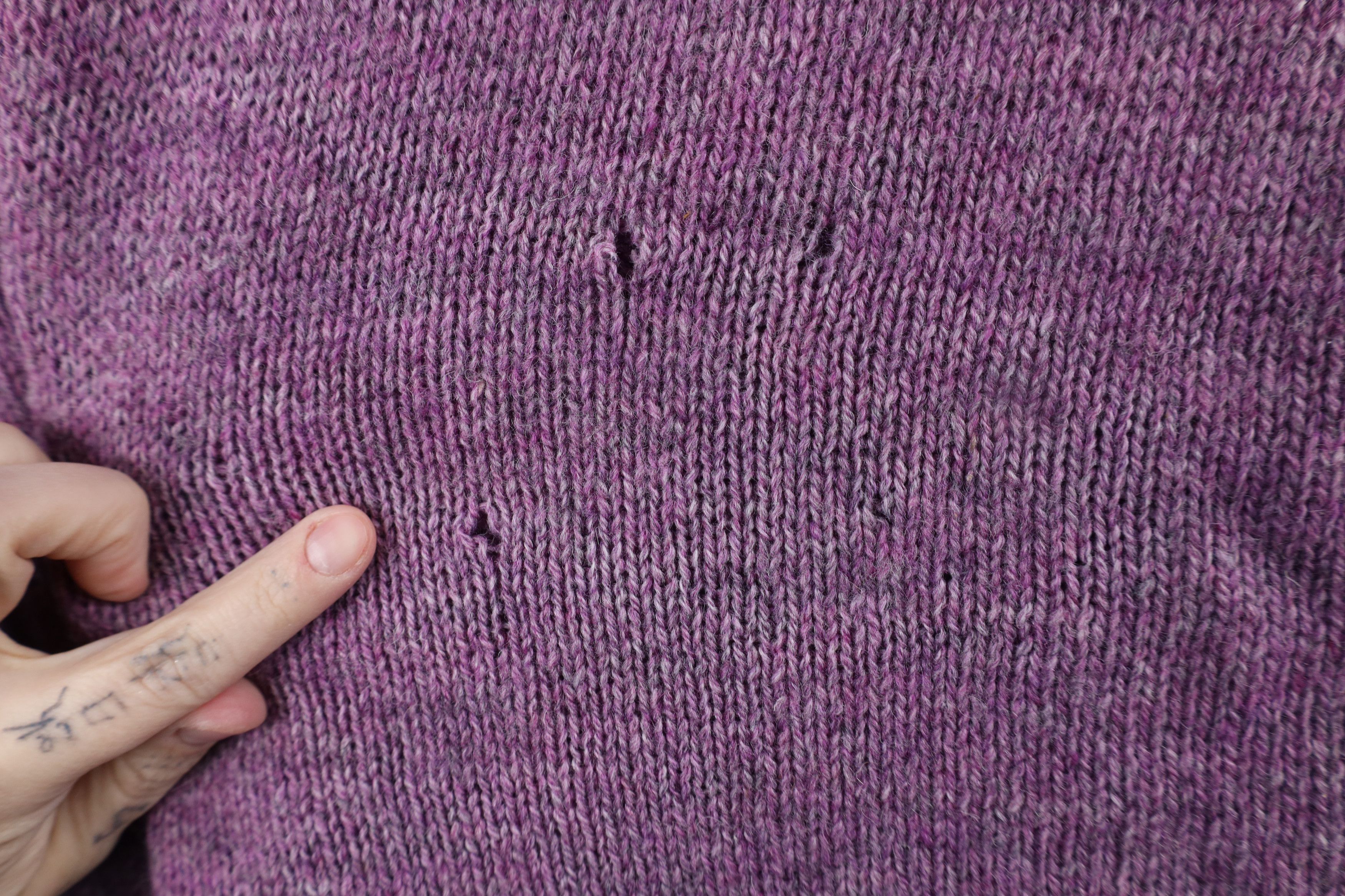 Vintage Vintage 70s Streetwear Wool Blend Knit Sweater Purple AS IS Size US M / EU 48-50 / 2 - 4 Thumbnail