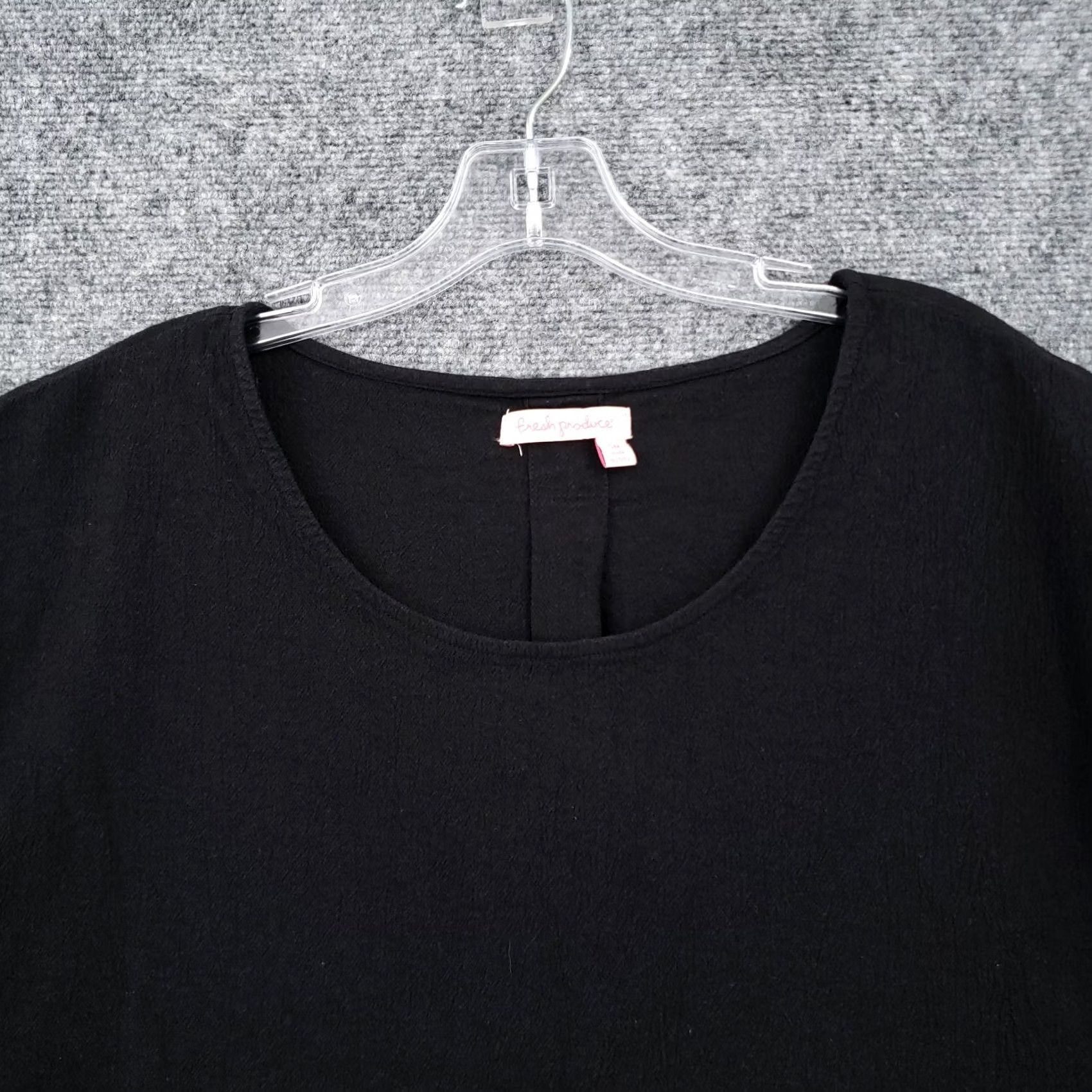 Vintage Fresh Produce Black Blouse Womens S Small Cap Sleeves Top Spring 2020 Round Neck Size S / US 4 / IT 40 - 3 Thumbnail