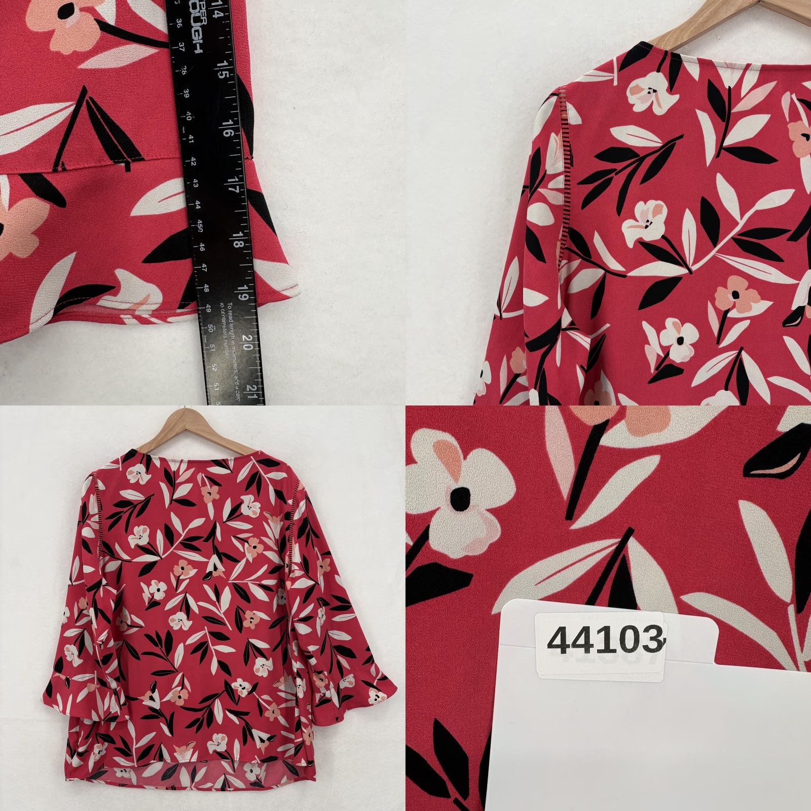 Talbots Talbots Shirt Womens 1X Pink Floral Bell Sleeve Blouse Tunic Top Lightweight Shirt Blouse Bell Sleeve Floral Tunic Pink Womens 1X Size XL / US 12-14 / IT 48-50 - 8 Thumbnail