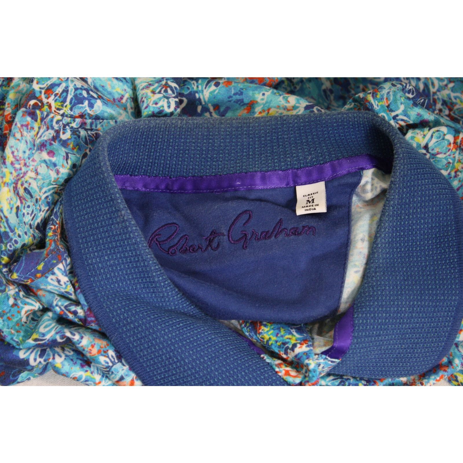Robert Graham Robert Graham Polo Shirt Mens M Blue Abstract Floral Print Size US M / EU 48-50 / 2 - 6 Thumbnail