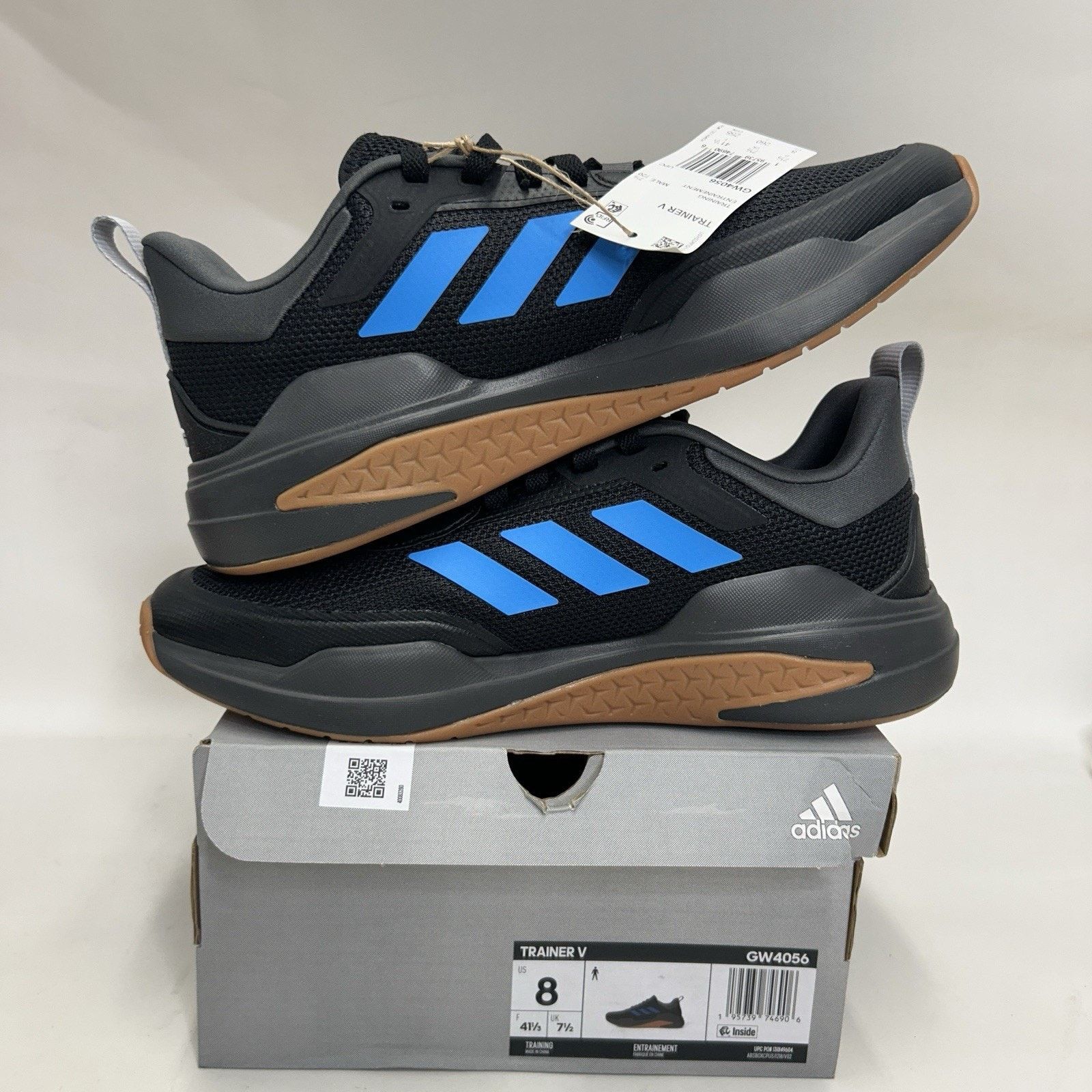 Adidas Adidas Trainer V “Black Pulse Blue Gum” GW4056 Size US 8 / EU 41 - 3 Thumbnail