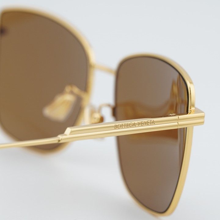 Bottega Veneta Bottega Veneta BV1237S 002 Sunglasses Gold Square Frame, Bro Size ONE SIZE - 6 Thumbnail