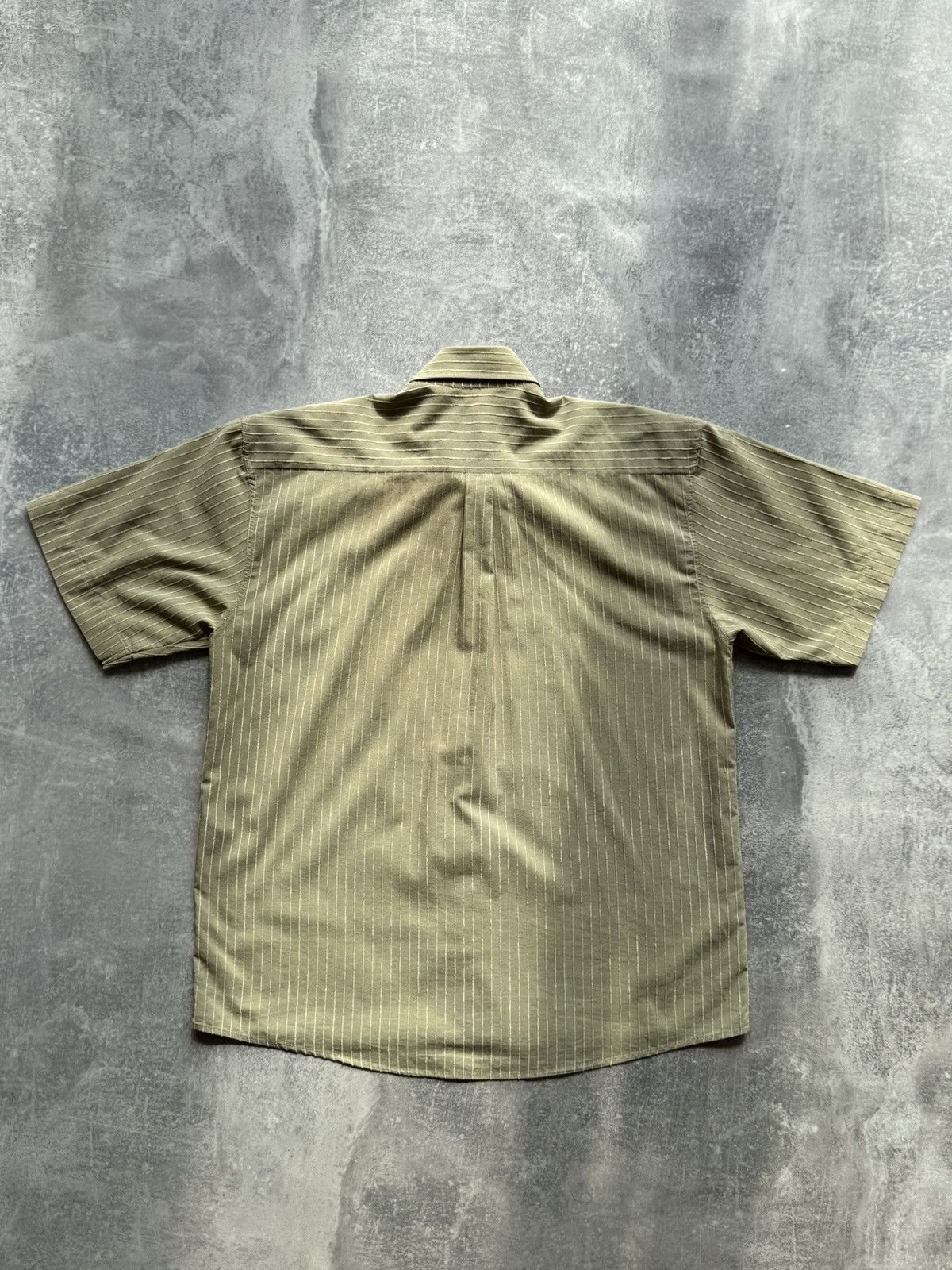 Dolce & Gabbana Vtg Dolce&Gabbana Velour Striped Shorts Sleeve Button Shirt Size US XL / EU 56 / 4 - 5 Thumbnail