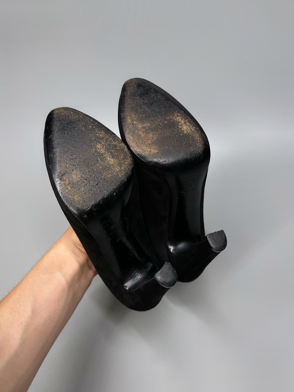 Prada Prada Black Suede Heels Size US 9 / IT 39 - 10 Thumbnail