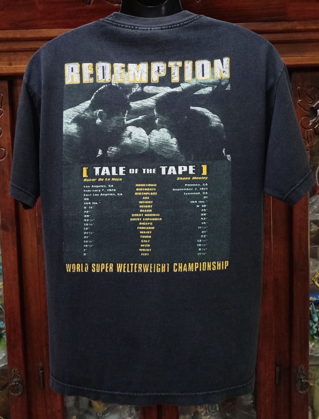 Rap Tees × Vintage Vintage De La Hoya vs Mosley II Redemption Promo T-shirt Size US L / EU 52-54 / 3 - 2 Thumbnail