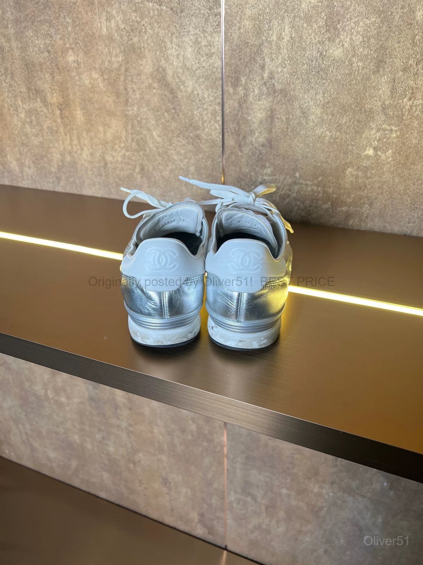 Chanel Chanel Silver Trainer Sneakers BFAJMNO511 Size US 9 / EU 42 - 8 Thumbnail
