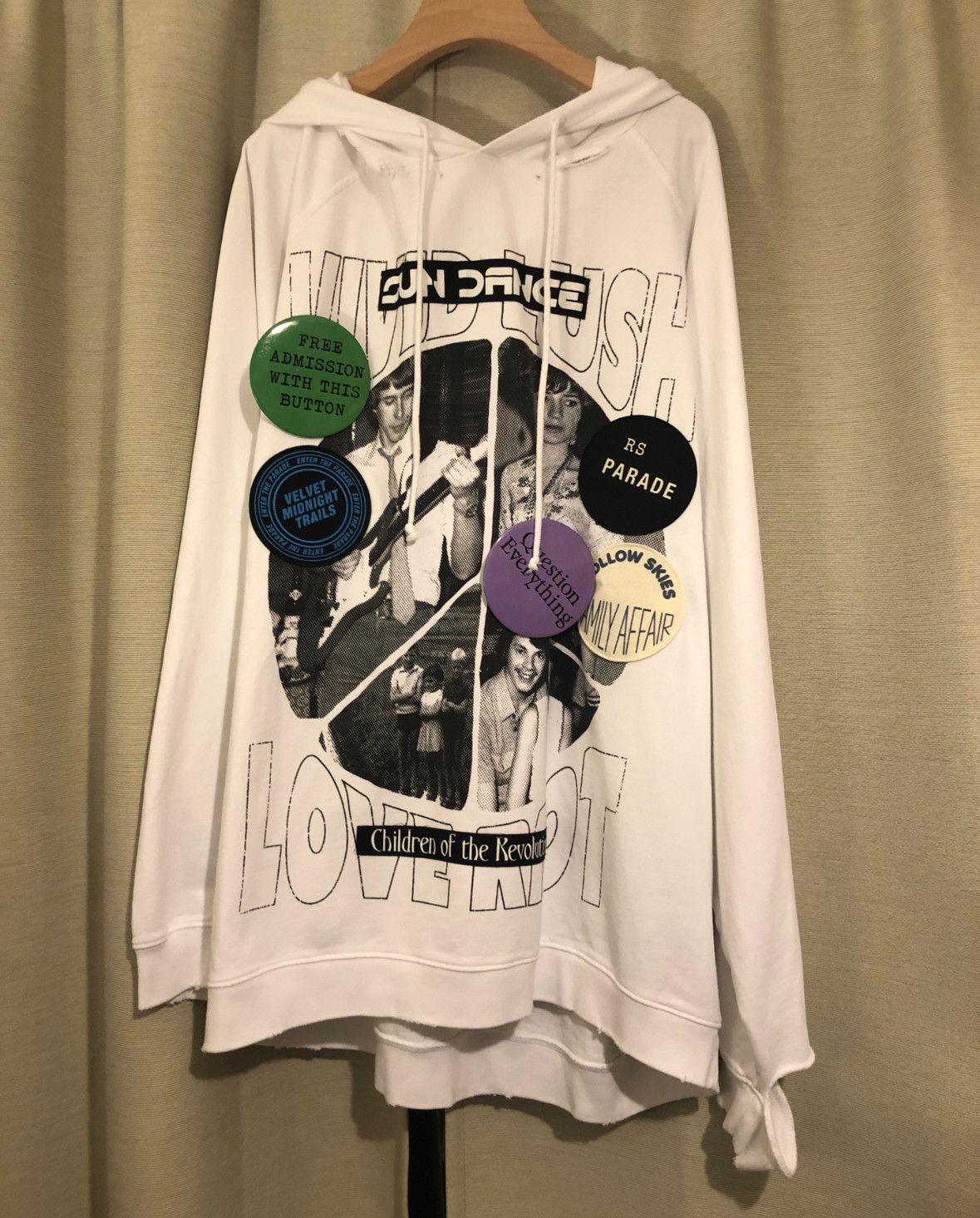 Raf Simons Riot Riot Riot Patched Distressed Crewneck | Grailed