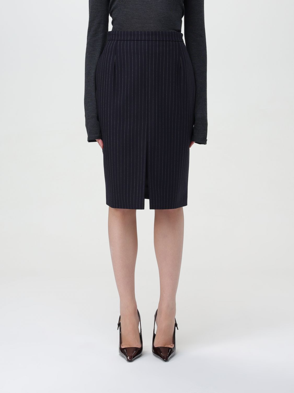 image of Saint Laurent Paris Saint Laurent Skirt Woman Marine, Women's (Size 27)