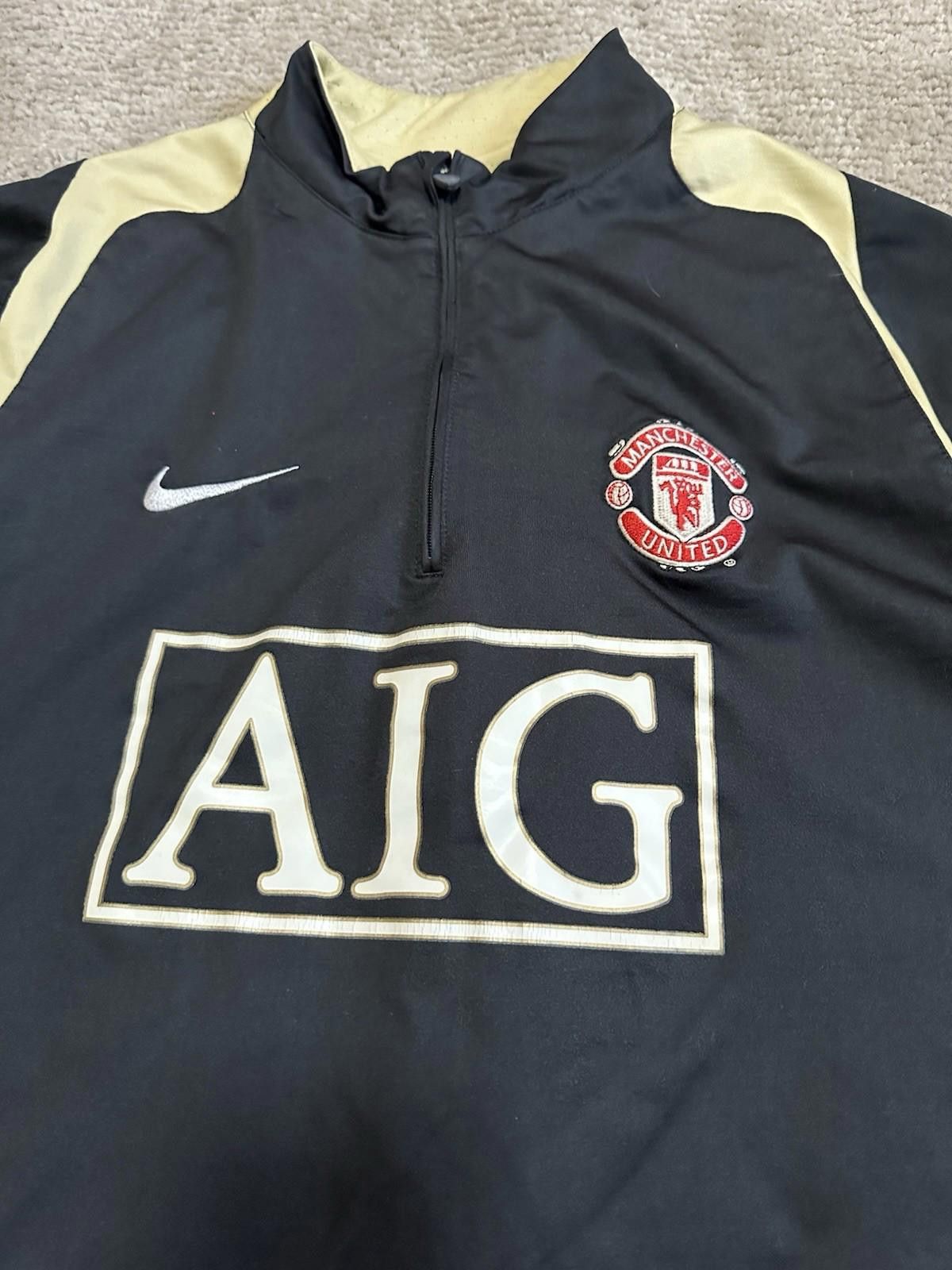 Nike 2007-08 Manchester United 1/4 Football Soccer Zip Sweat Top Size US M / EU 48-50 / 2 - 5 Thumbnail