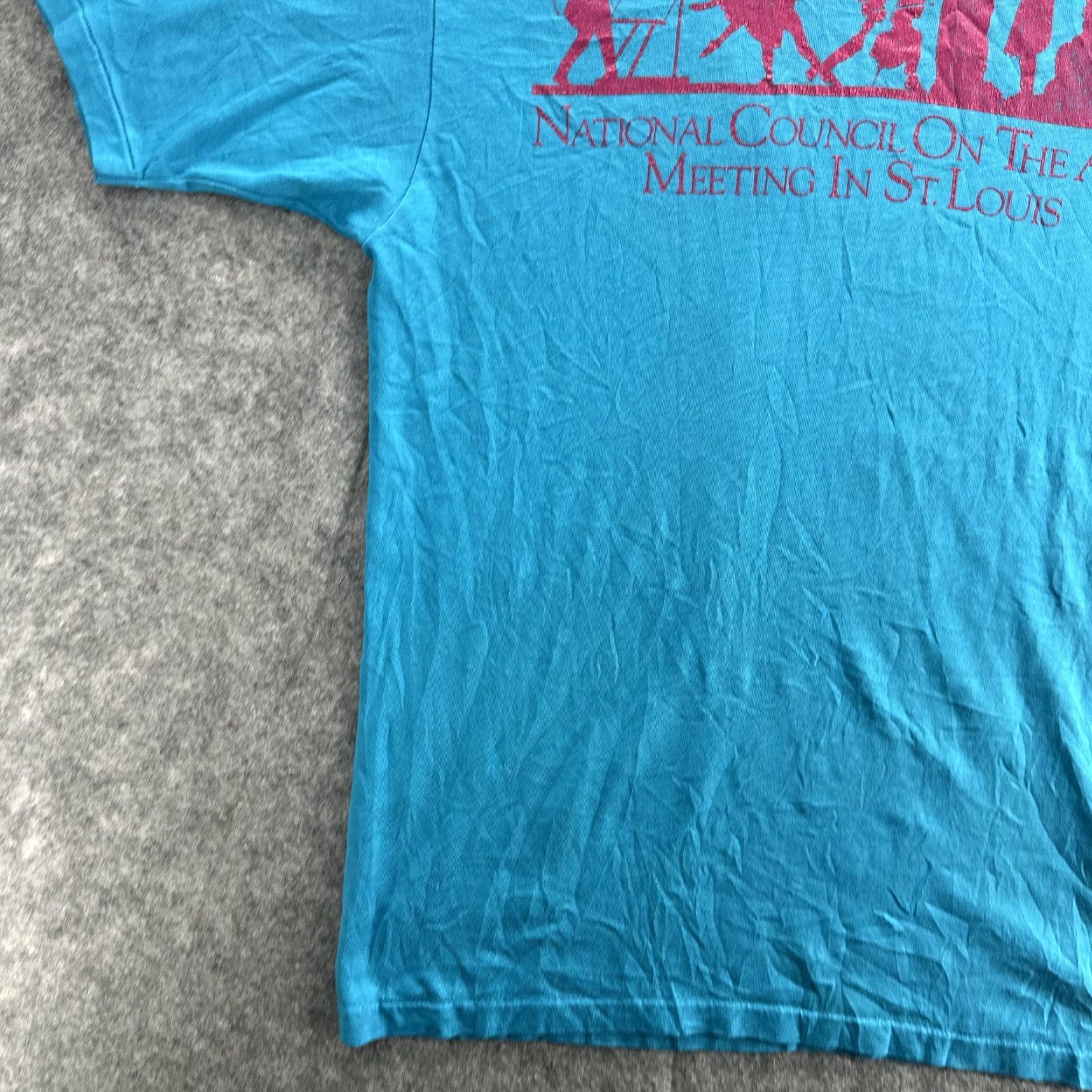 Hanes VINTAGE Hanes Shirt Mens Large Blue St Louis National Council On The Arts 80s Tee Graphic Print Limited Edition Size US L / EU 52-54 / 3 - 5 Thumbnail