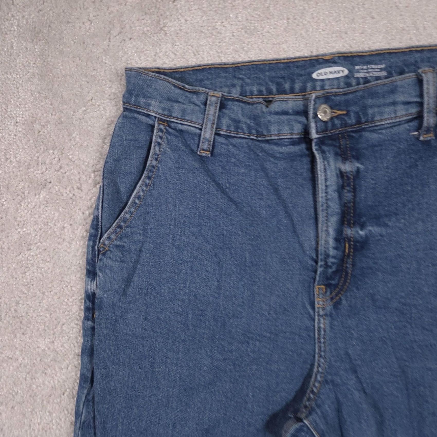 Old Navy Old Navy Jeans Womens 10 Blue Wash Straight Extra High Rise Stretch Size 32" / US 10 / IT 46 - 4 Thumbnail