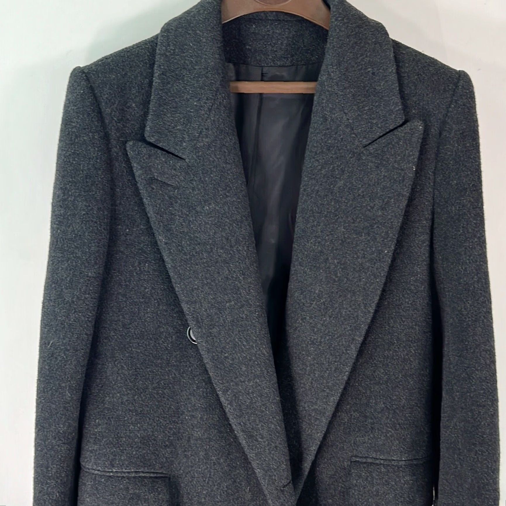 Vintage Mark Shale Women's Trench Coat Jacket Size 12 Gray Wool Long Sleeve Casual Classic Size XL / US 12-14 / IT 48-50 - 3 Thumbnail
