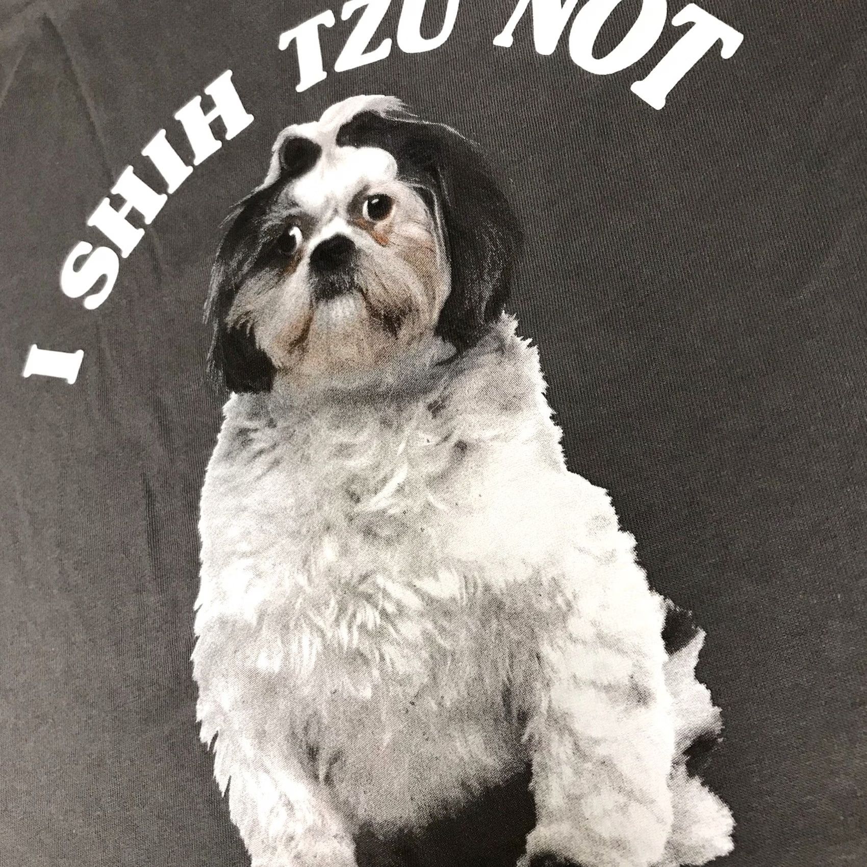 Delta Delta Unisex T-Shirt Dark Gray “I Shih Tzu Not” Dog Puppy Funny Graphic Crew Neck L Size L / US 10 / IT 46 - 4 Thumbnail
