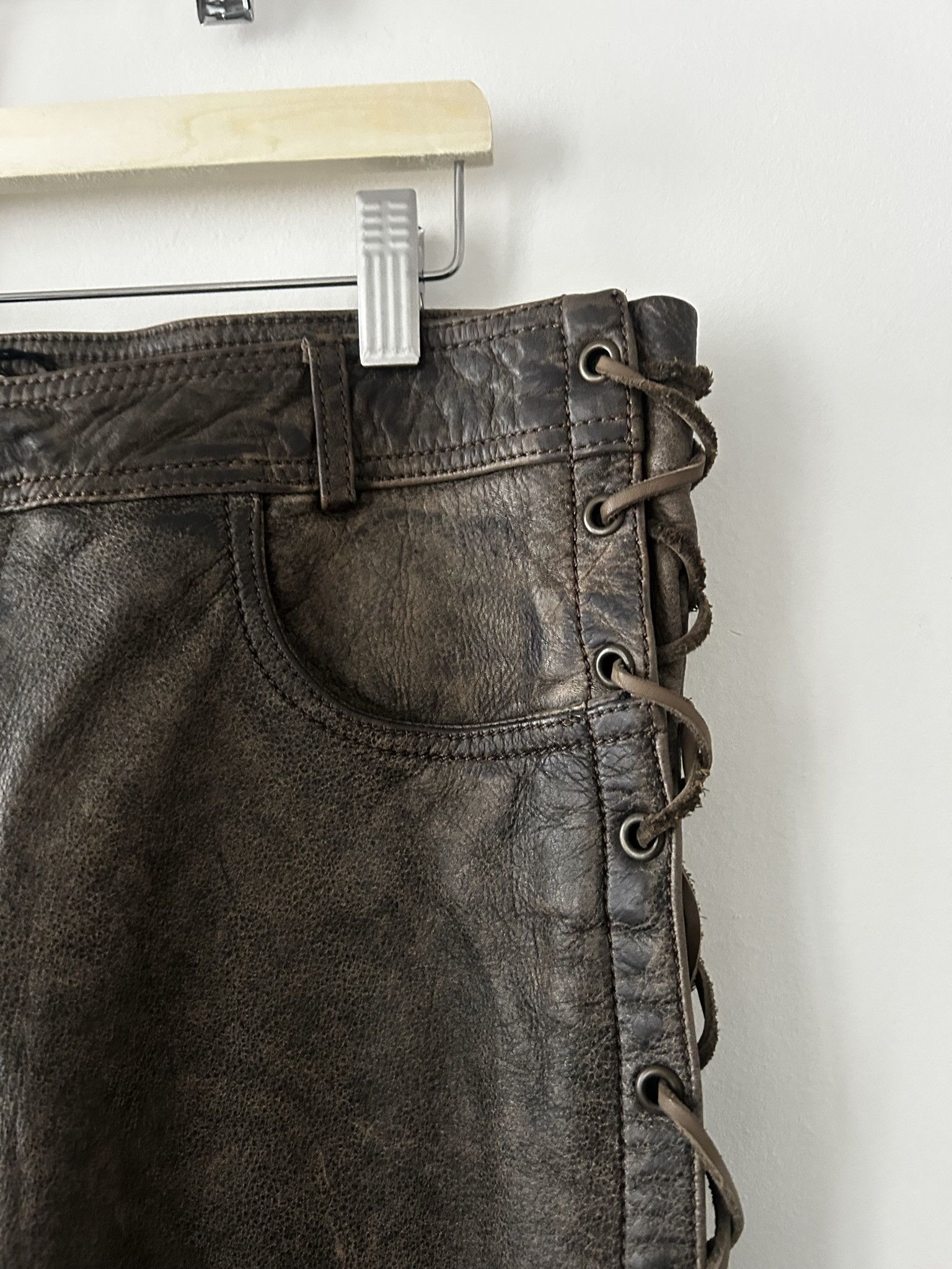 Faith Connexion Faith Connexion Leather laced pants Size US 34 / EU 50 - 10 Thumbnail