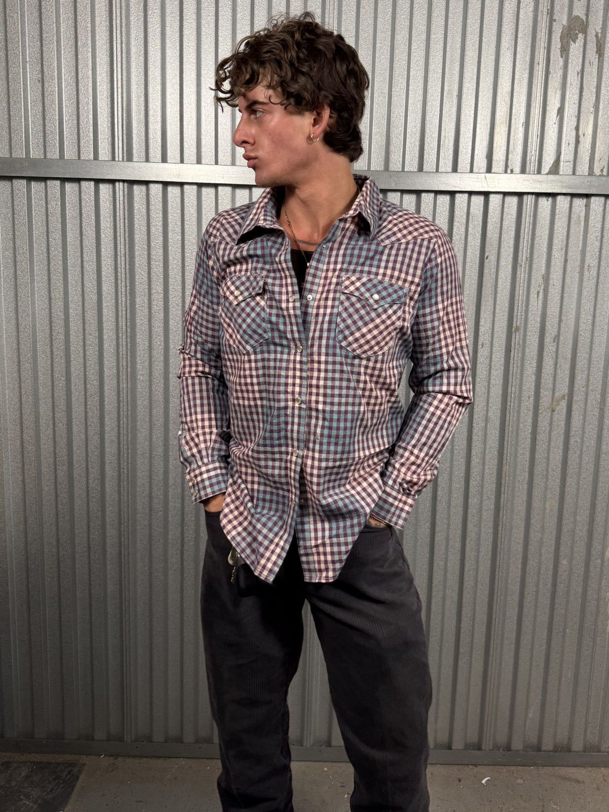 Wrangler Vintage Wrangler Western Pearl Snap Button Up Shirt Size US L / EU 52-54 / 3 - 1 Thumbnail