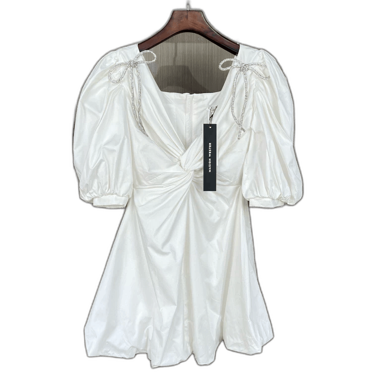 Maison Margiela White Puff Sleeve Princess Dress with Bow Size M / US 6-8 / IT 42-44 - 1 Thumbnail