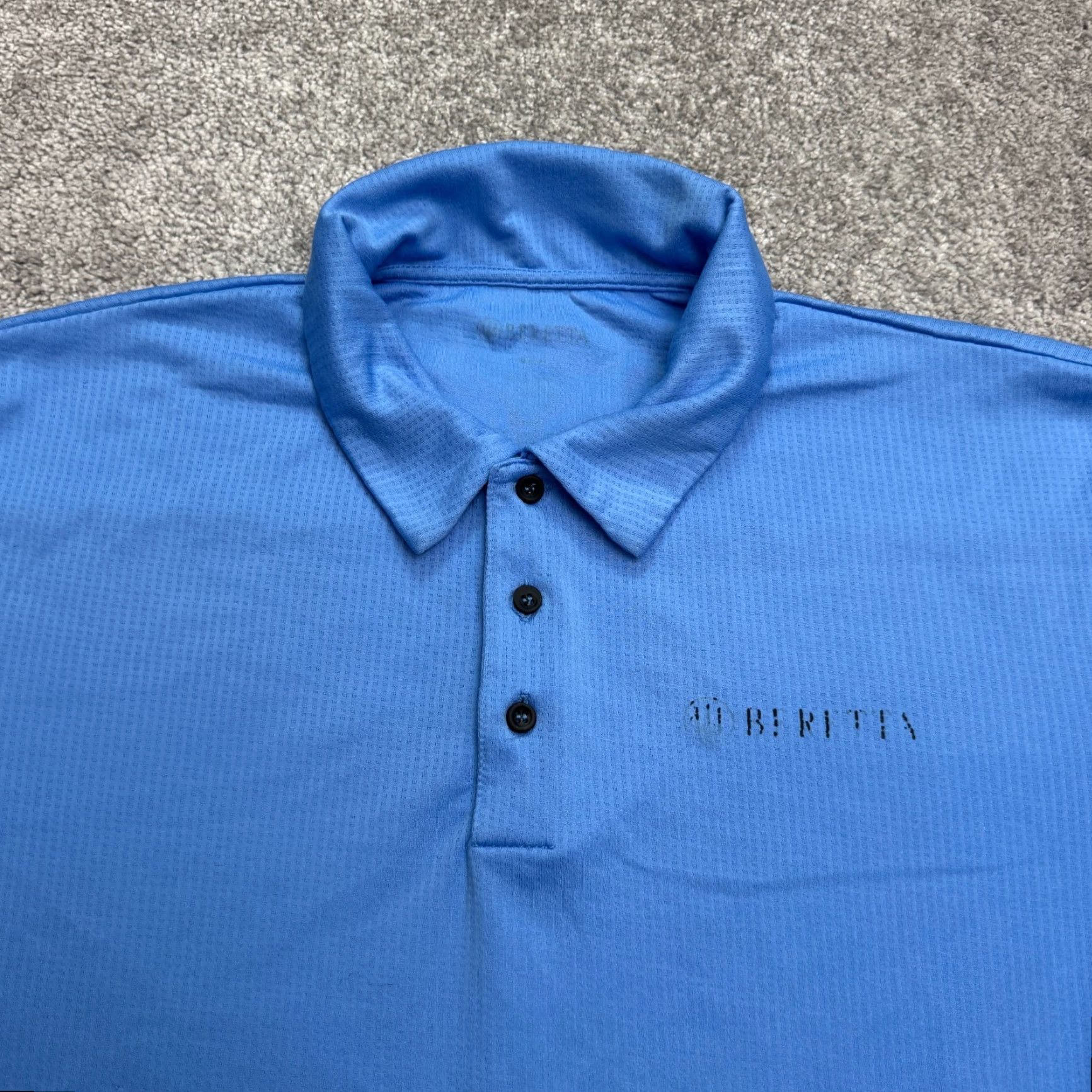 Vintage Beretta Polo Shirt Mens Large Blue Short Sleeve Waffle Performance Golf Active Size US L / EU 52-54 / 3 - 3 Thumbnail
