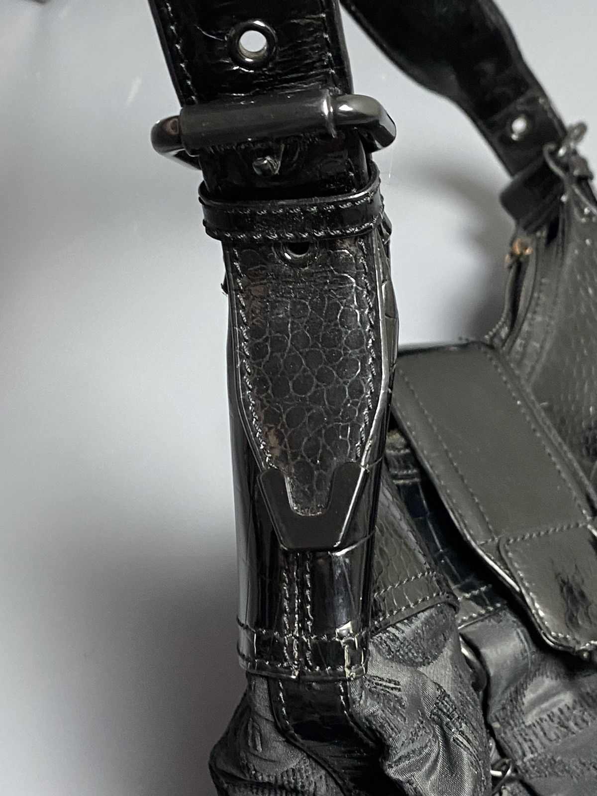 Just Cavalli Just Cavalli Shoulder Bag Black Monogram Leather trim Detail Size ONE SIZE - 9 Thumbnail