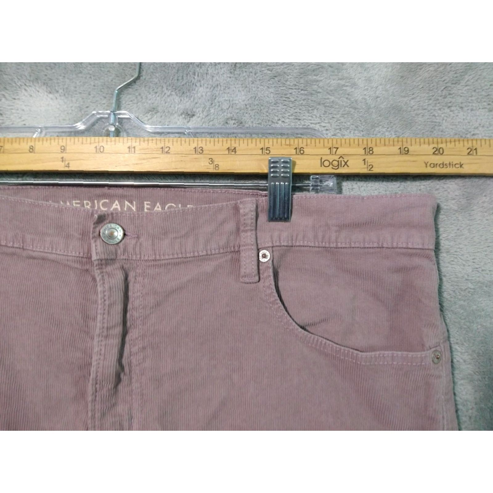 American Eagle Outfitters American Eagle Outfitters Pants Women 18 Pink Corduroy 90s High Rise Straight Stretch Chino Plus Size Short 28 In Inseam Womens Size 40" / US 18 - 3 Thumbnail