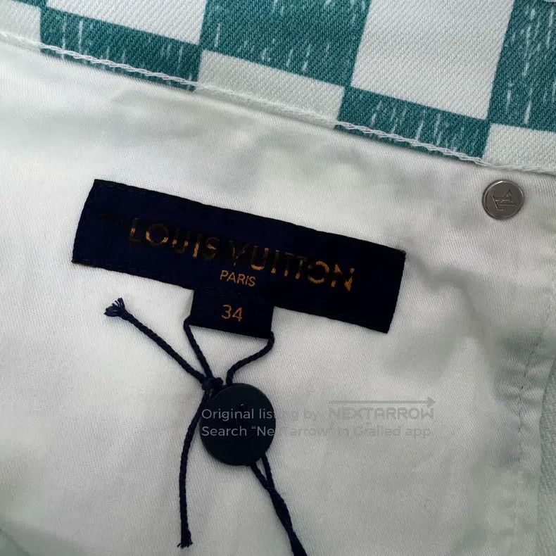 Louis Vuitton Louis Vuitton White and green checkerboard jeans Size US 34 / EU 50 - 4 Thumbnail