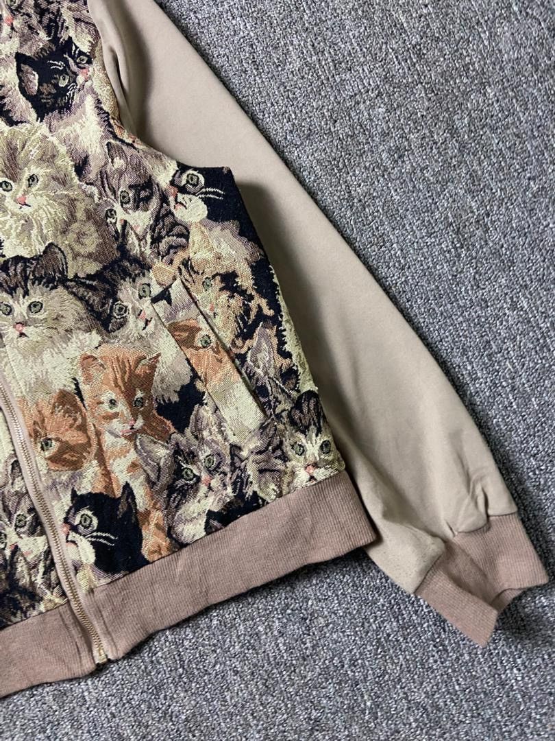 Japanese Brand Silent Worth Cat Pattern Blouson Jacket (201) Size XS / US 0-2 / IT 36-38 - 8 Thumbnail